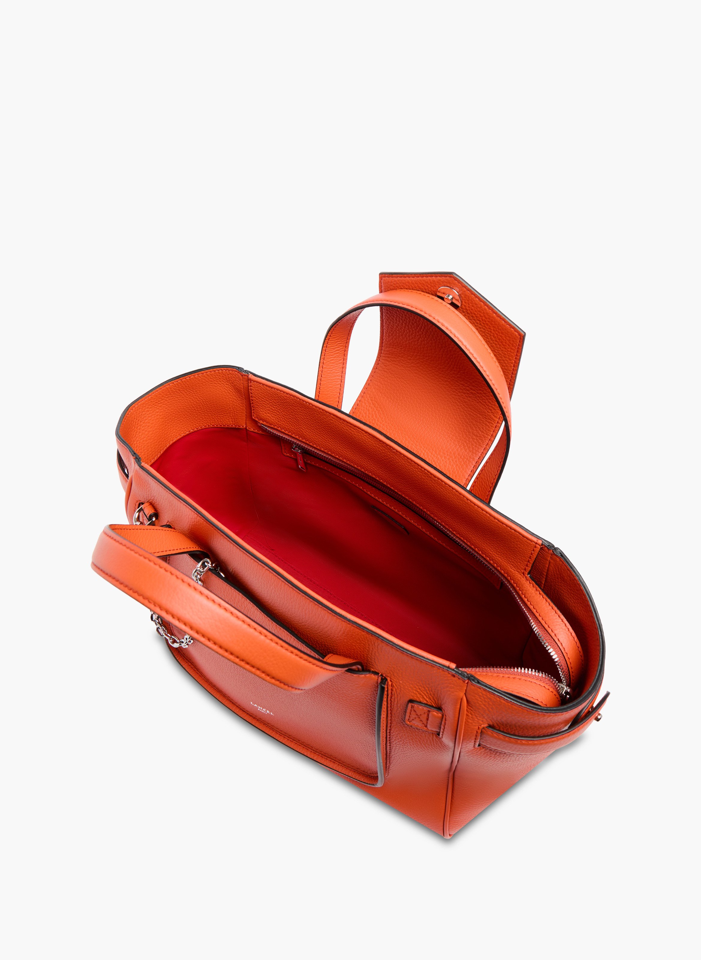 Sac carryall thea de lancel en cuir de vachette graine LANCEL Orange