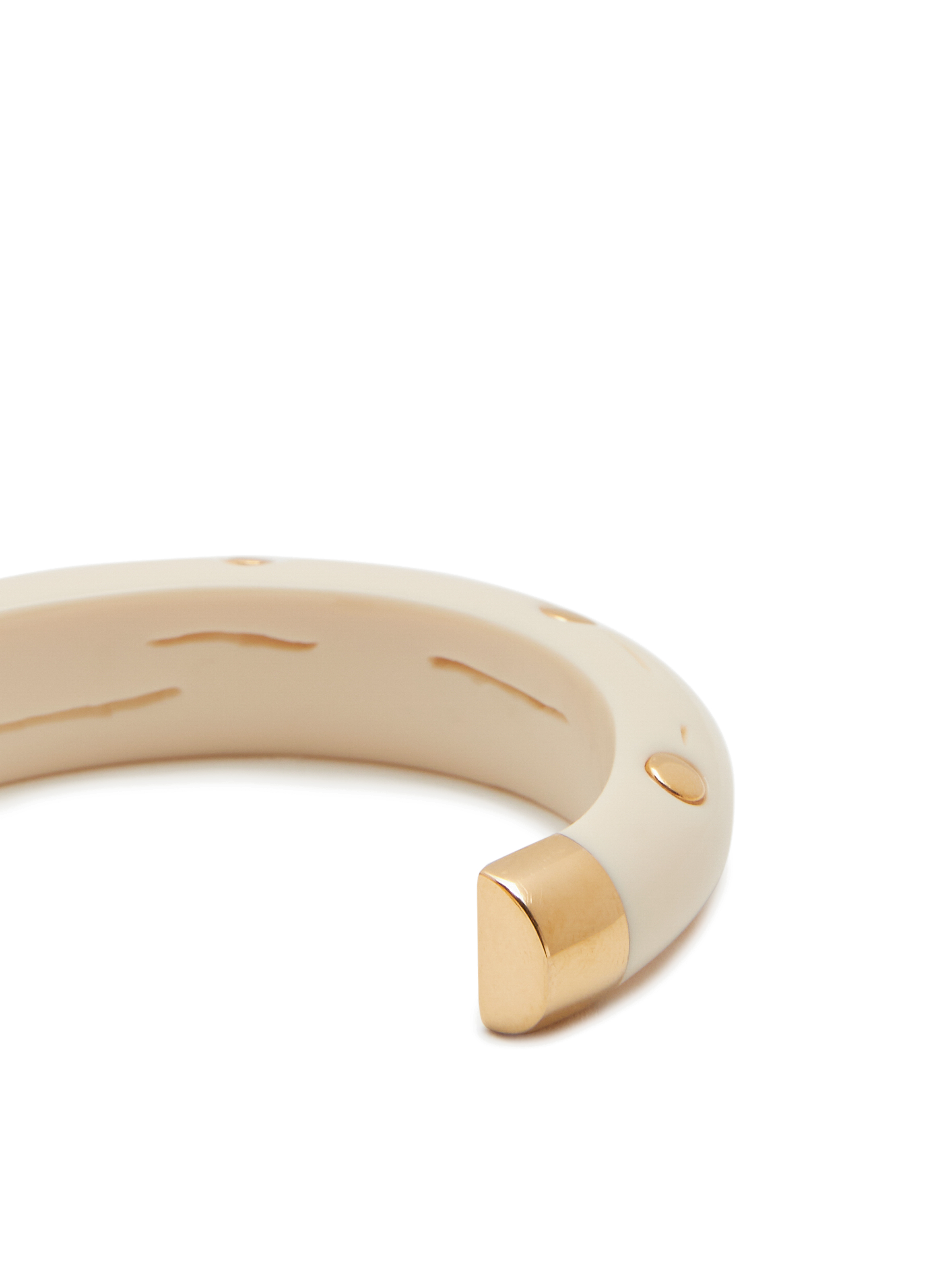 Studded Caftan Moon Bangle AURELIE BIDERMANN White