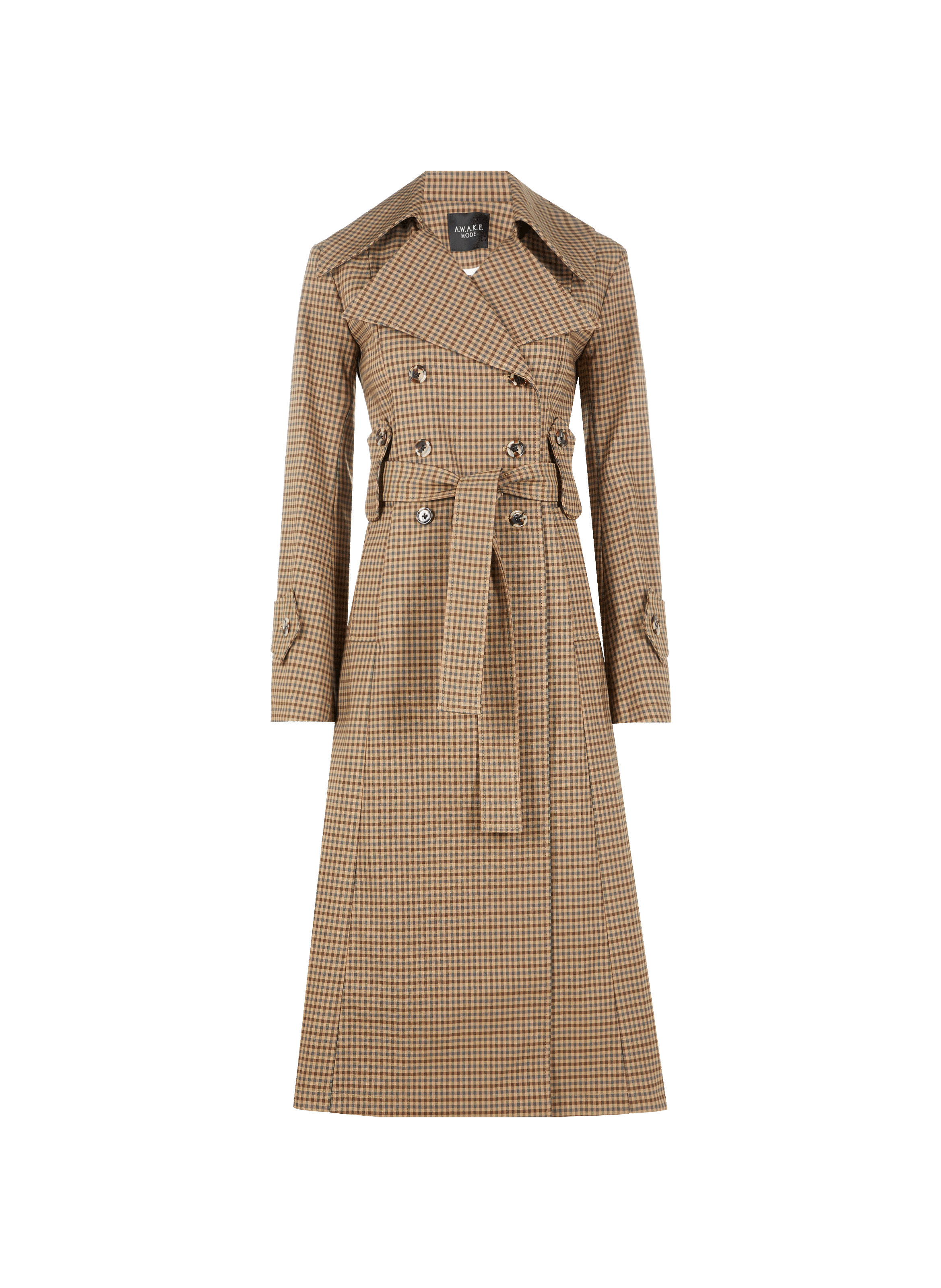 Trench à carreaux en coton