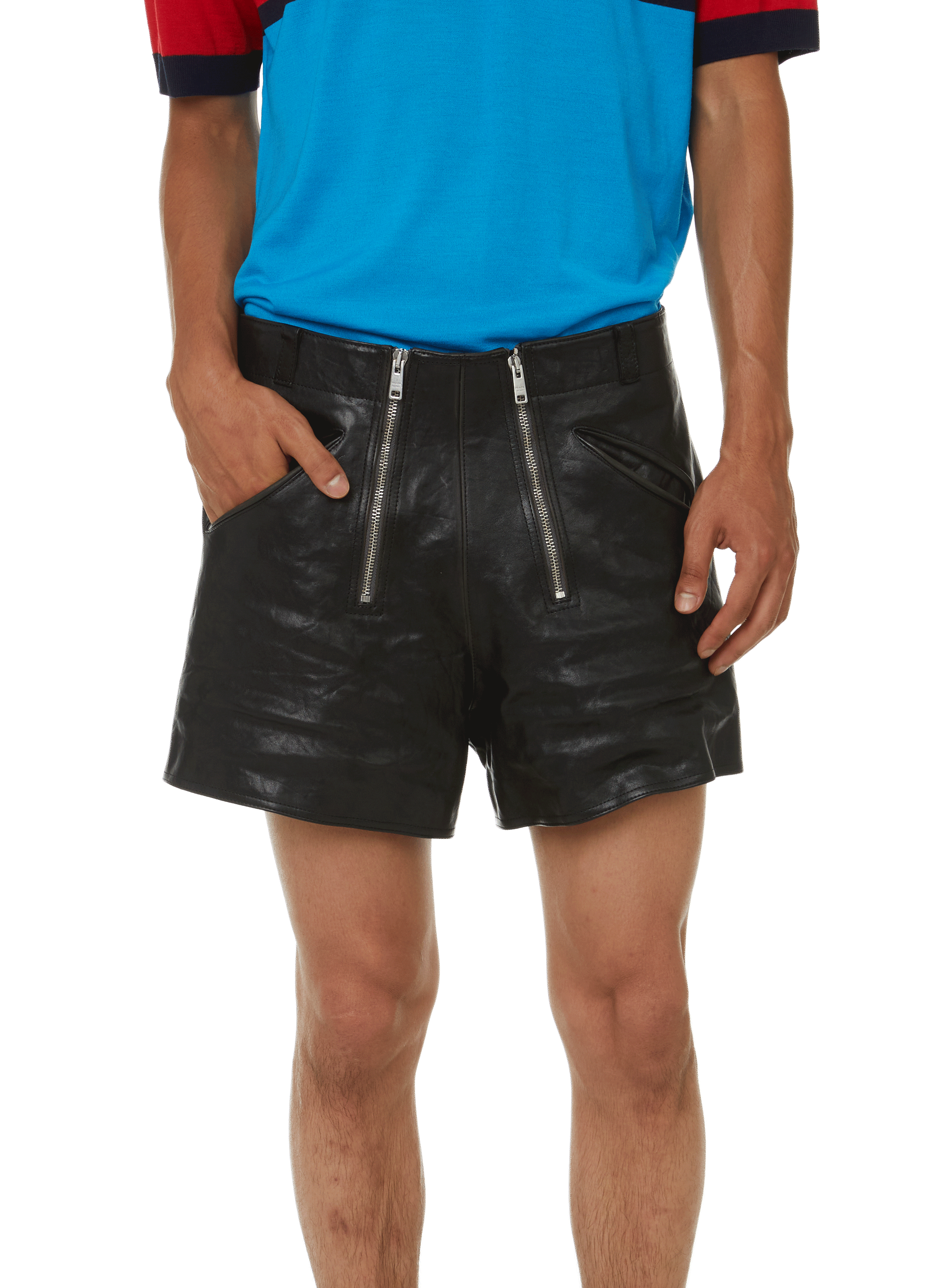PRADA Leather shorts Black