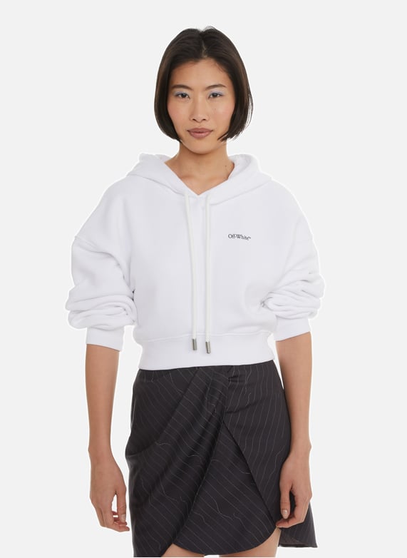 Off white cropped hoodie shop