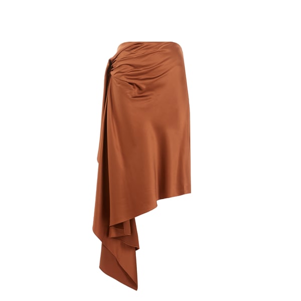 Christopher Esber Jupe Midi En Soie In 브라운
