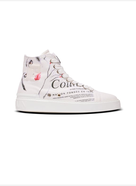 Baskets b-court high top imprimées balmain beauty Blanc by BALMAIN BALMAIN Baskets b-court high top imprimées balmain beauty Blanc