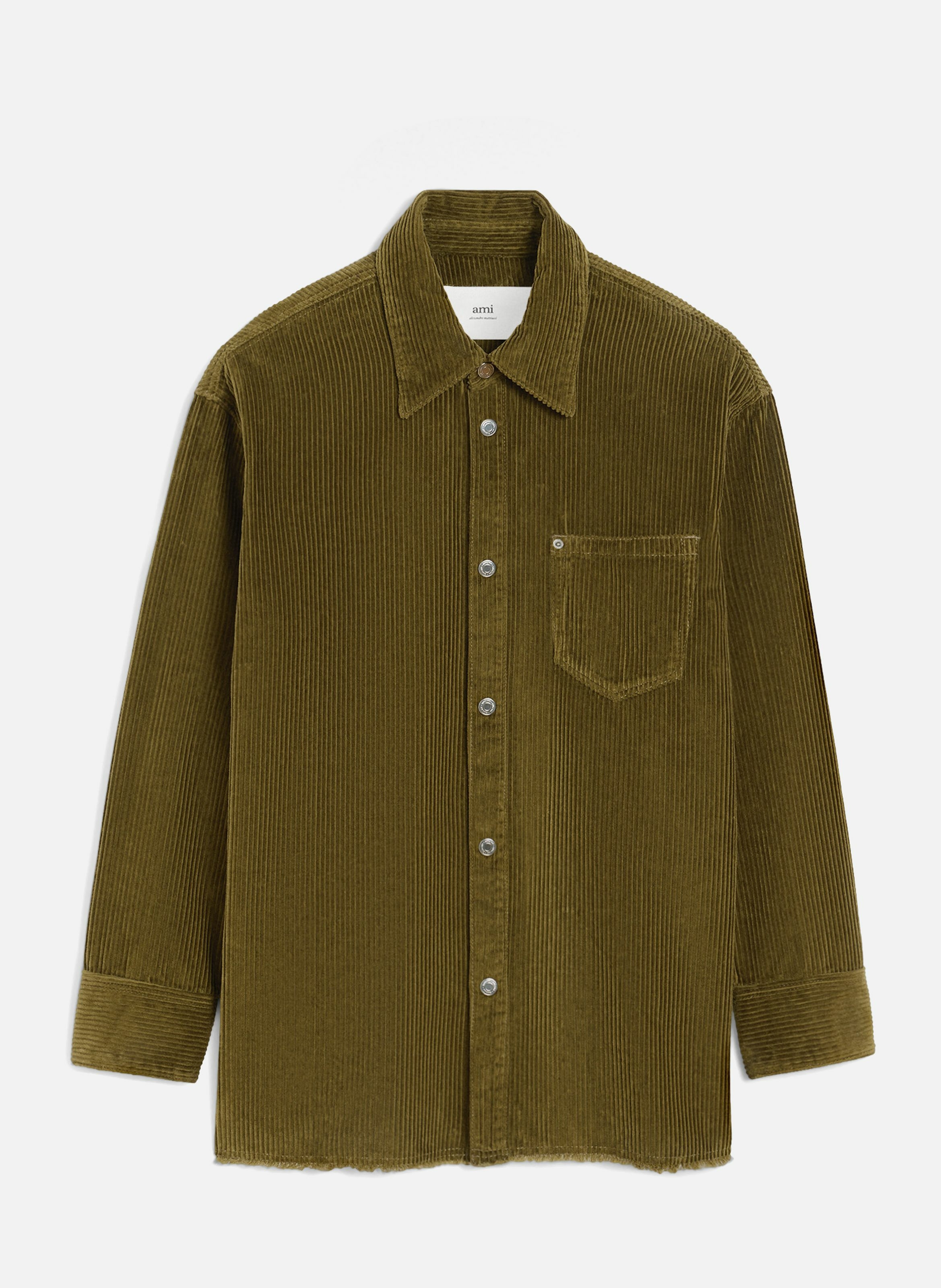 Surchemise velours cotelé en coton unisexe AMI PARIS Vert