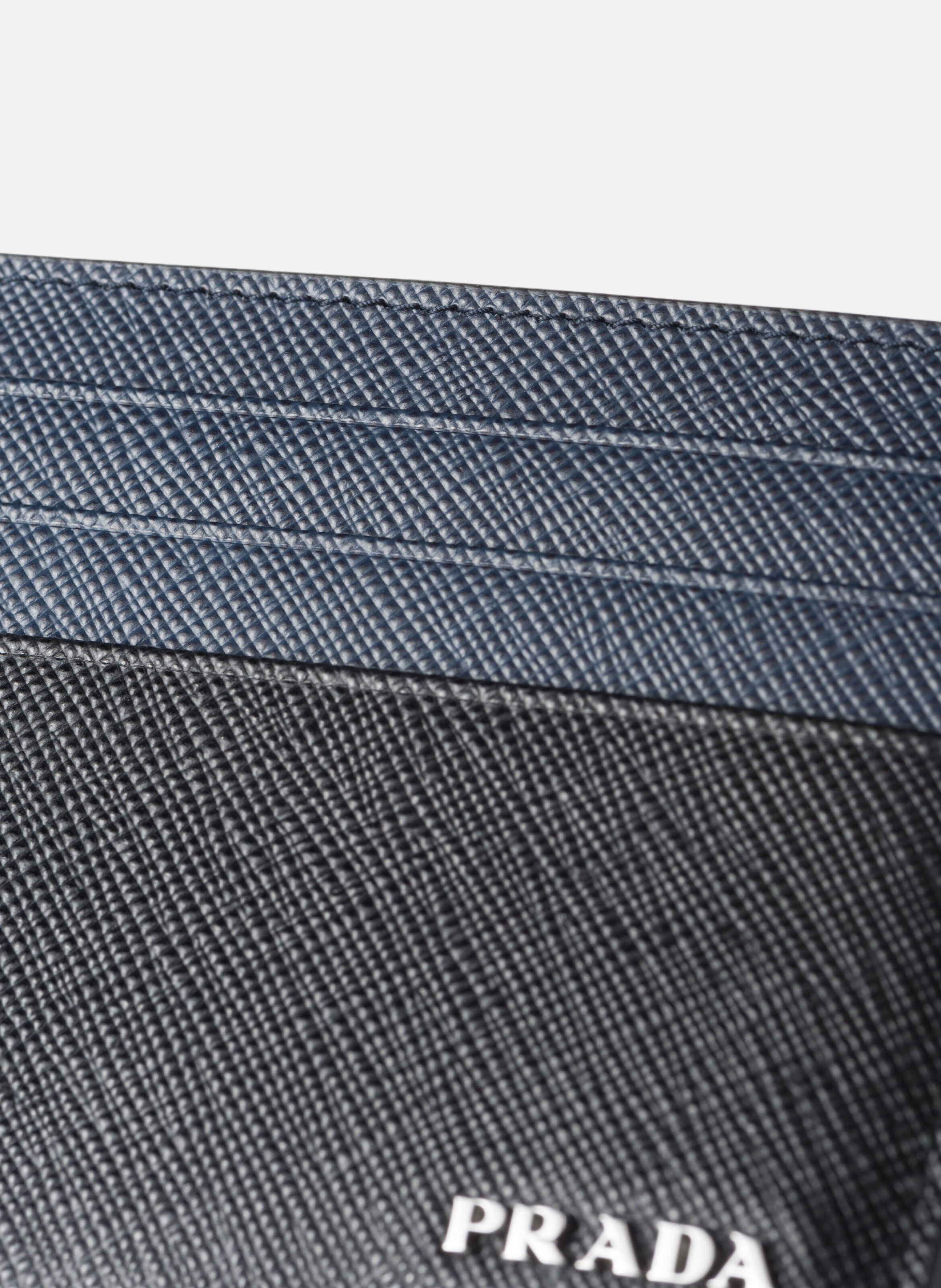 Porte-cartes en cuir saffiano PRADA Noir