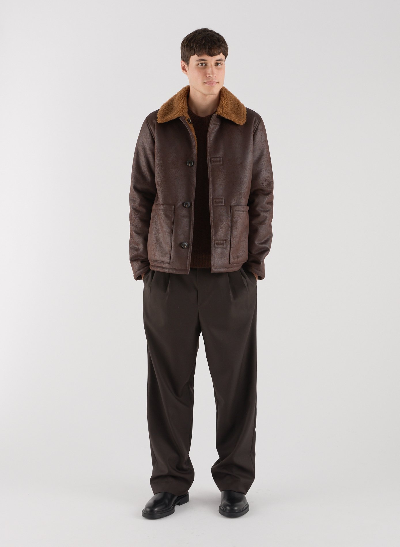 Jacket with classic collar SAISON 1865 Brown
