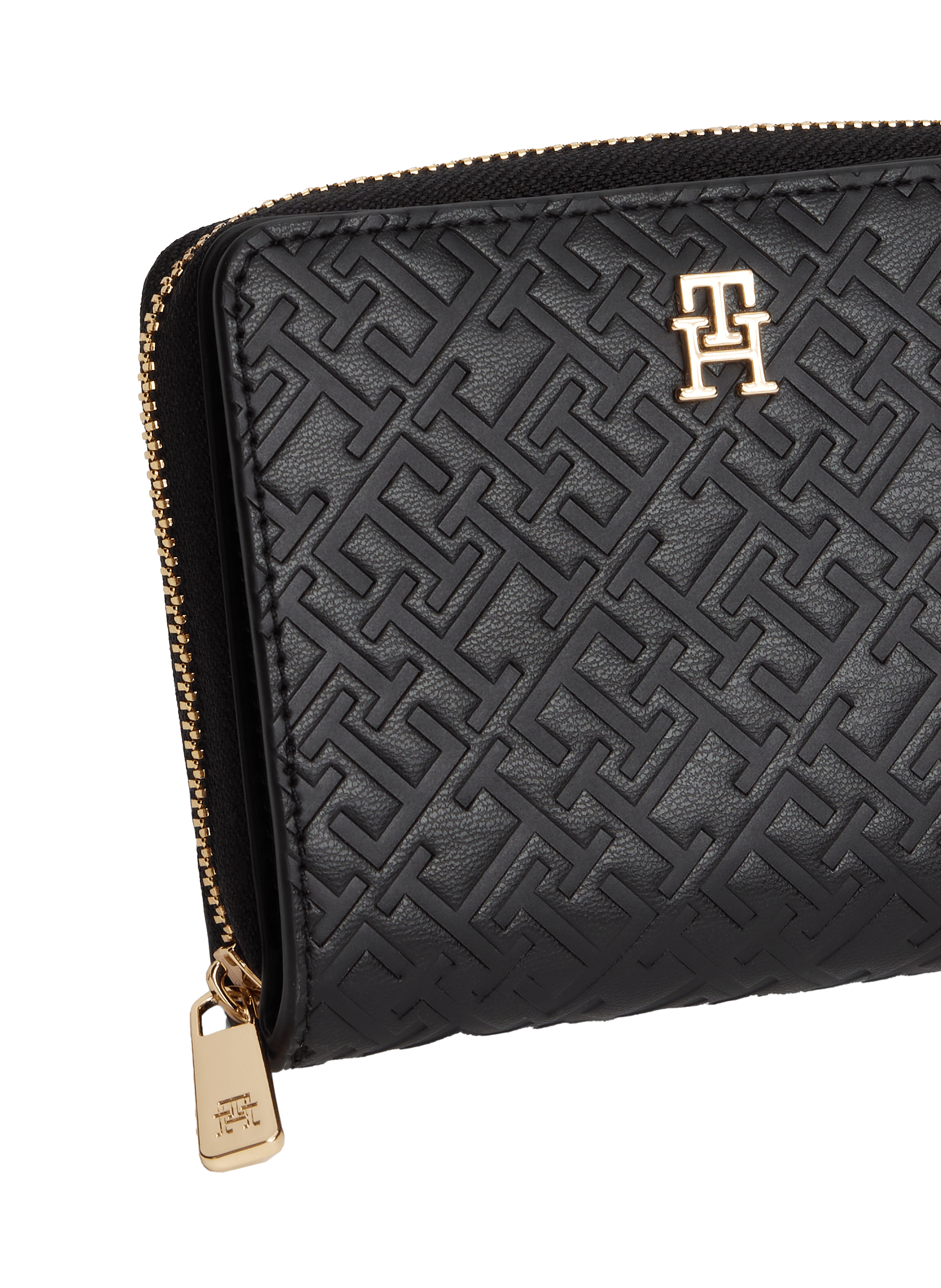 Portefeuille à rabat et monogramme TH TOMMY HILFIGER Noir