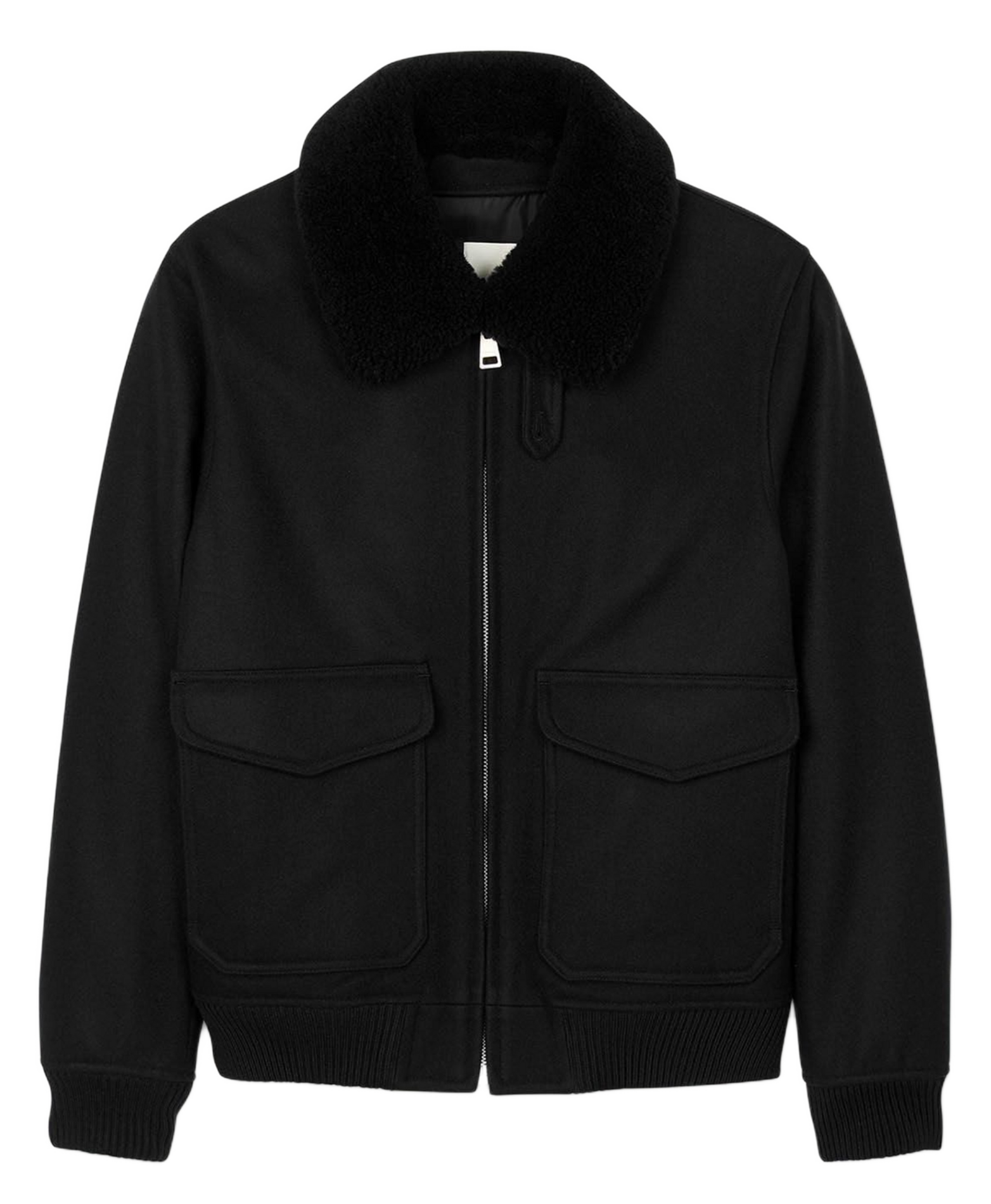 Blouson col mouton SANDRO Noir
