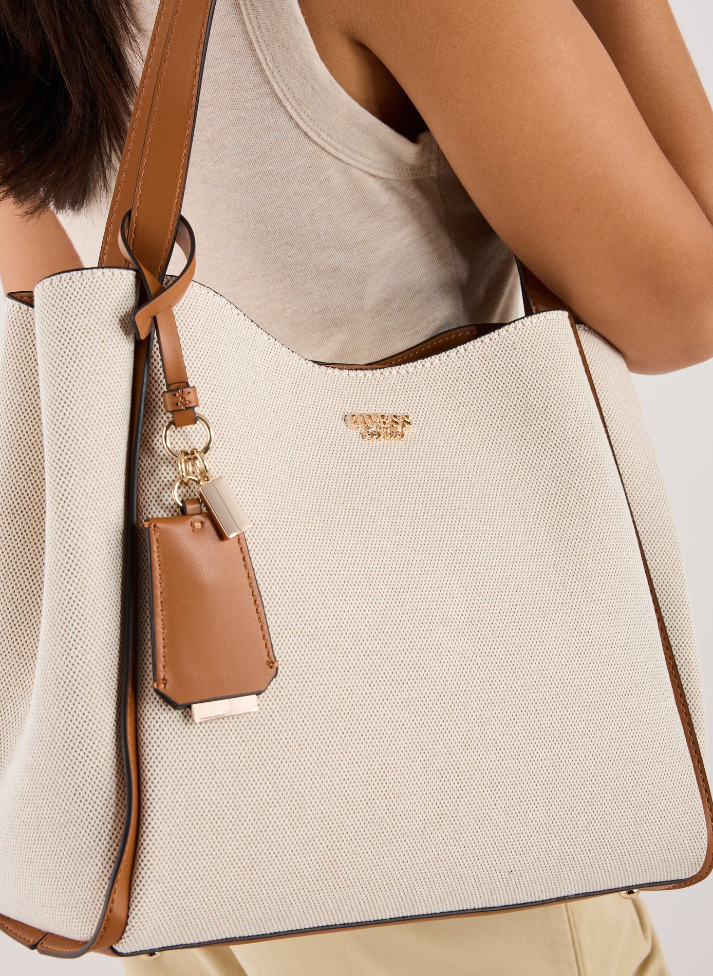 Sac porté épaule Nicolette en coton mélangé GUESS Multicolore