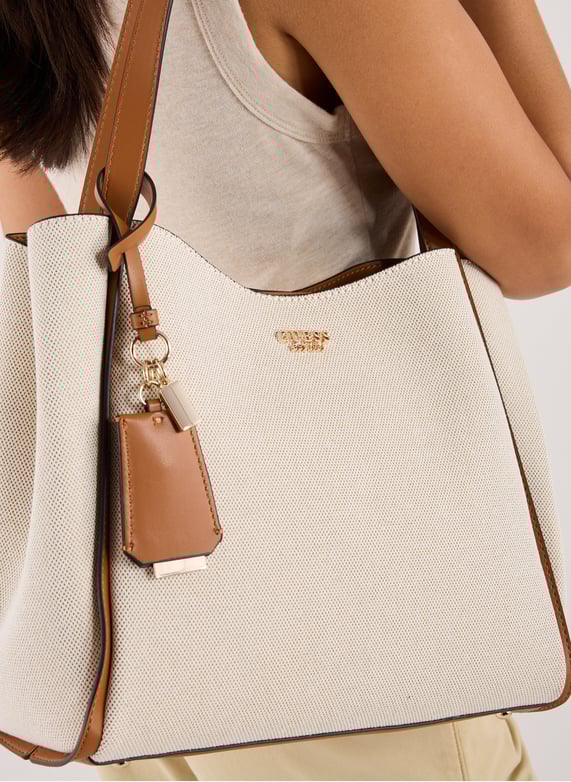 Sac porté épaule Nicolette en coton mélangé | Multicolore by GUESS Sac porté épaule Nicolette en coton mélangé Multicolore