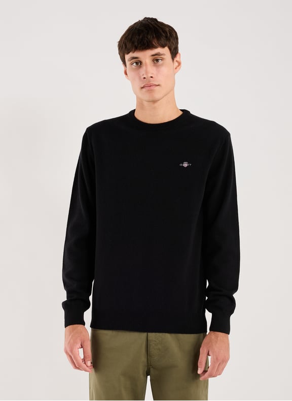 Pull col rond en laine Noir by GANT GANT Pull col rond en laine Noir