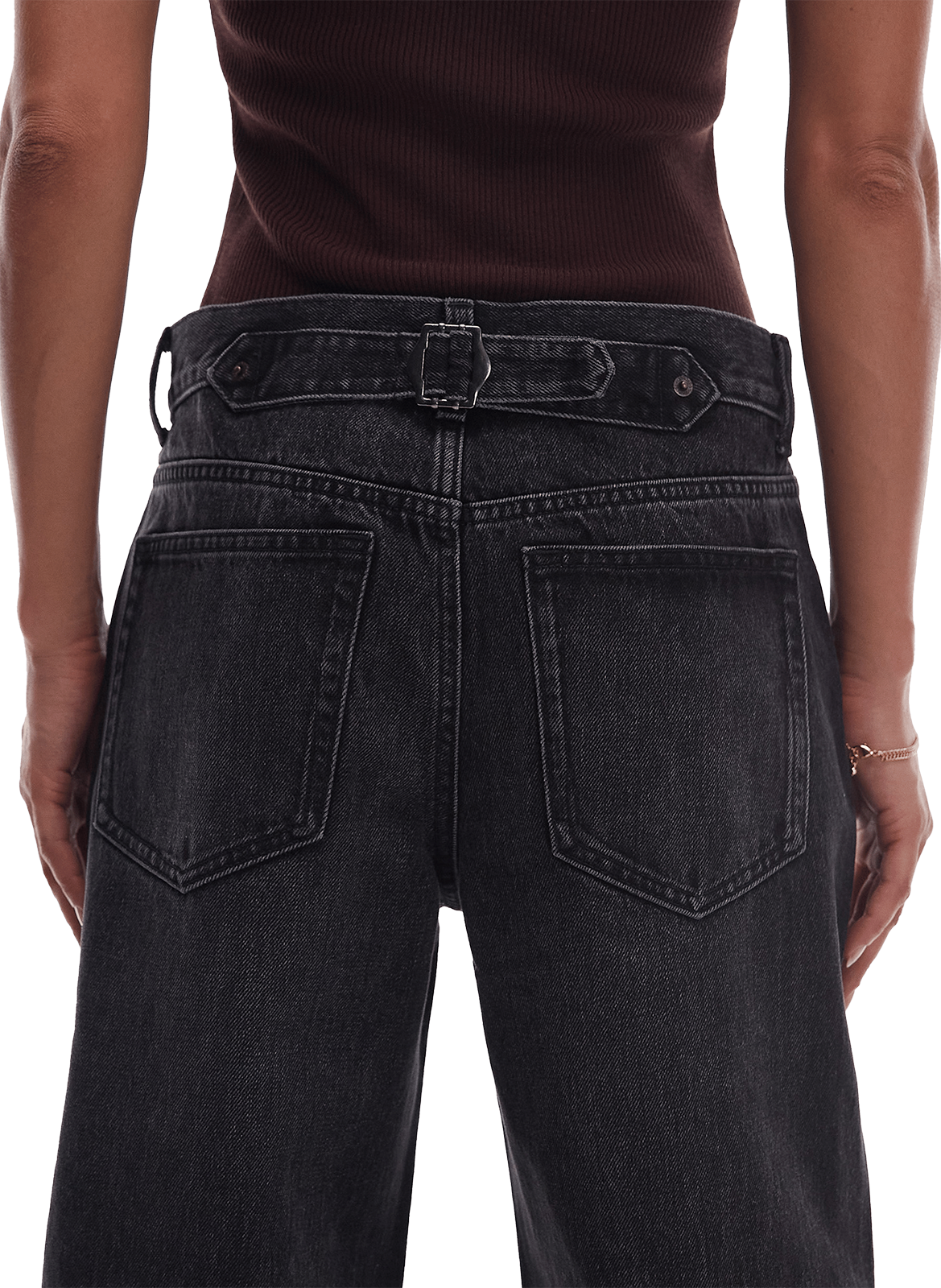 Jean large en coton mélangé TOPSHOP Bleu