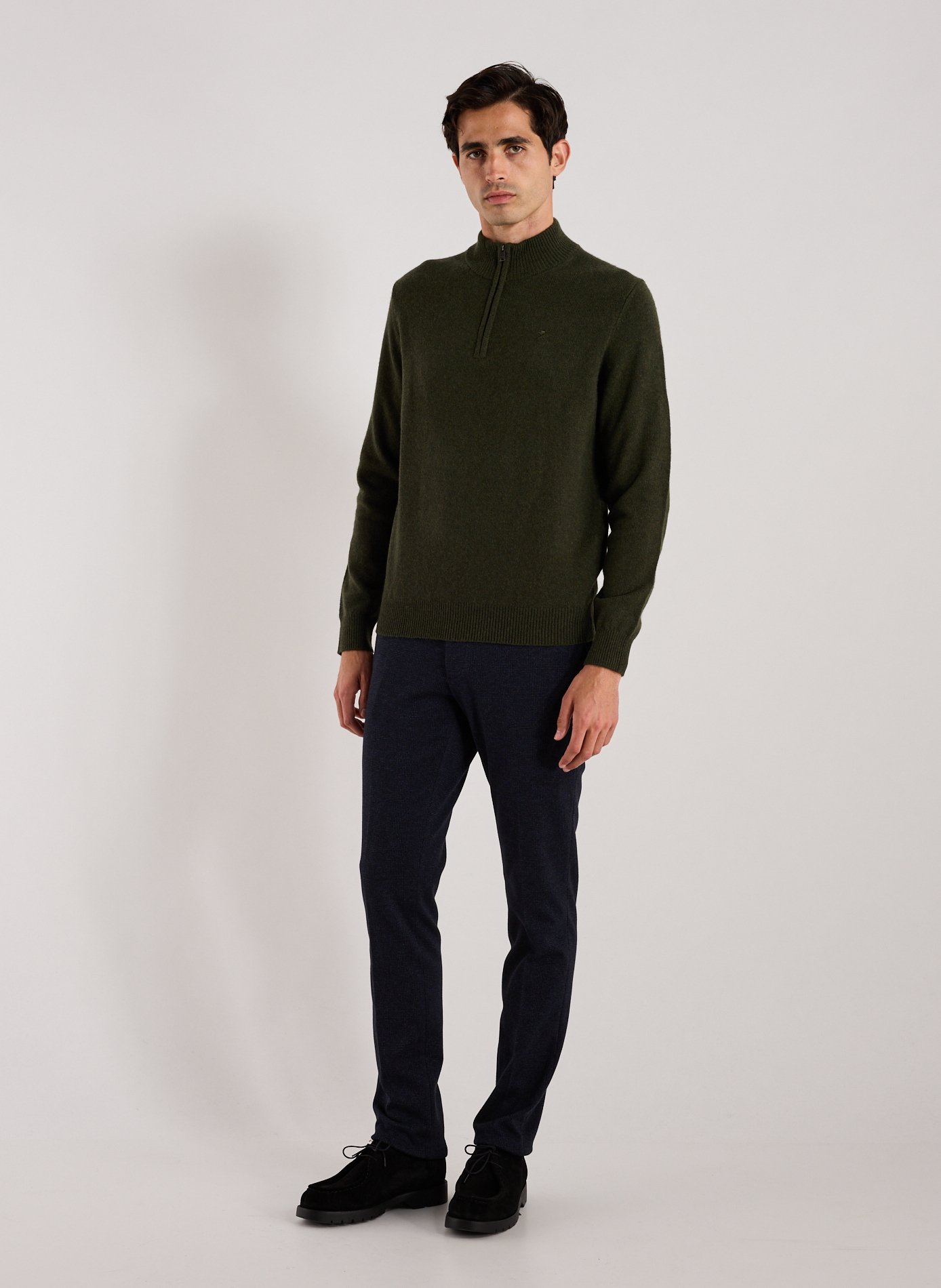 High collar sweatshirt in wool HACKETT Green