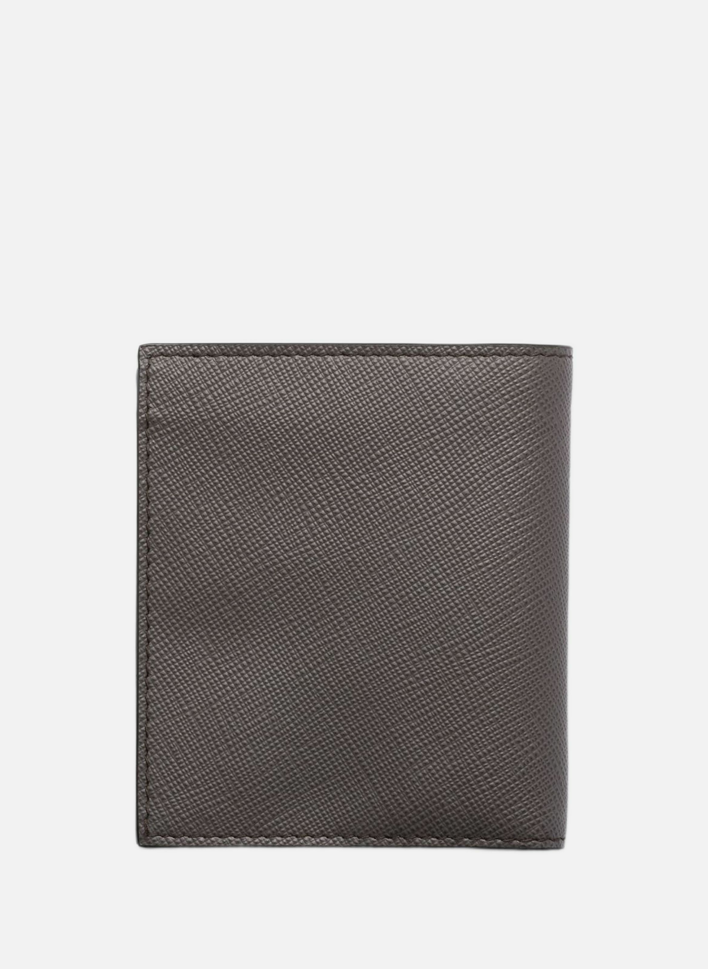 Portefeuille en cuir saffiano PRADA Gris