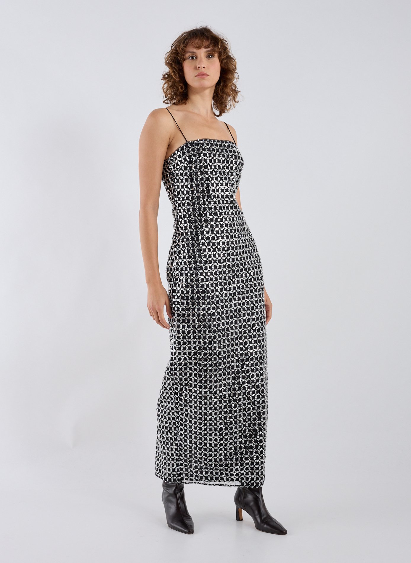 Robe longues à sequins ROTATE Noir