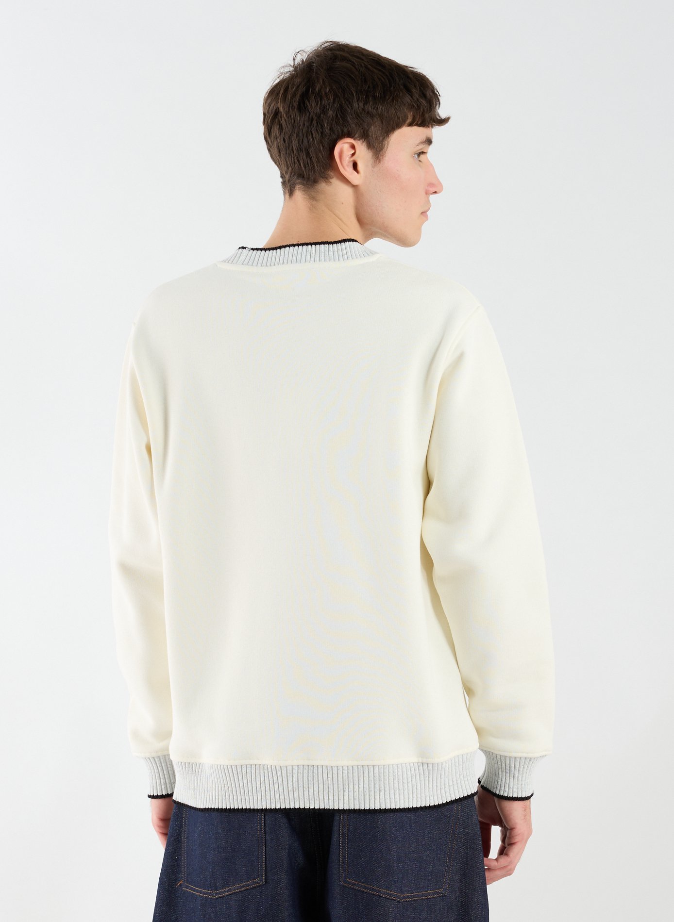 Pull ample brodé en coton DROLE DE MONSIEUR Beige
