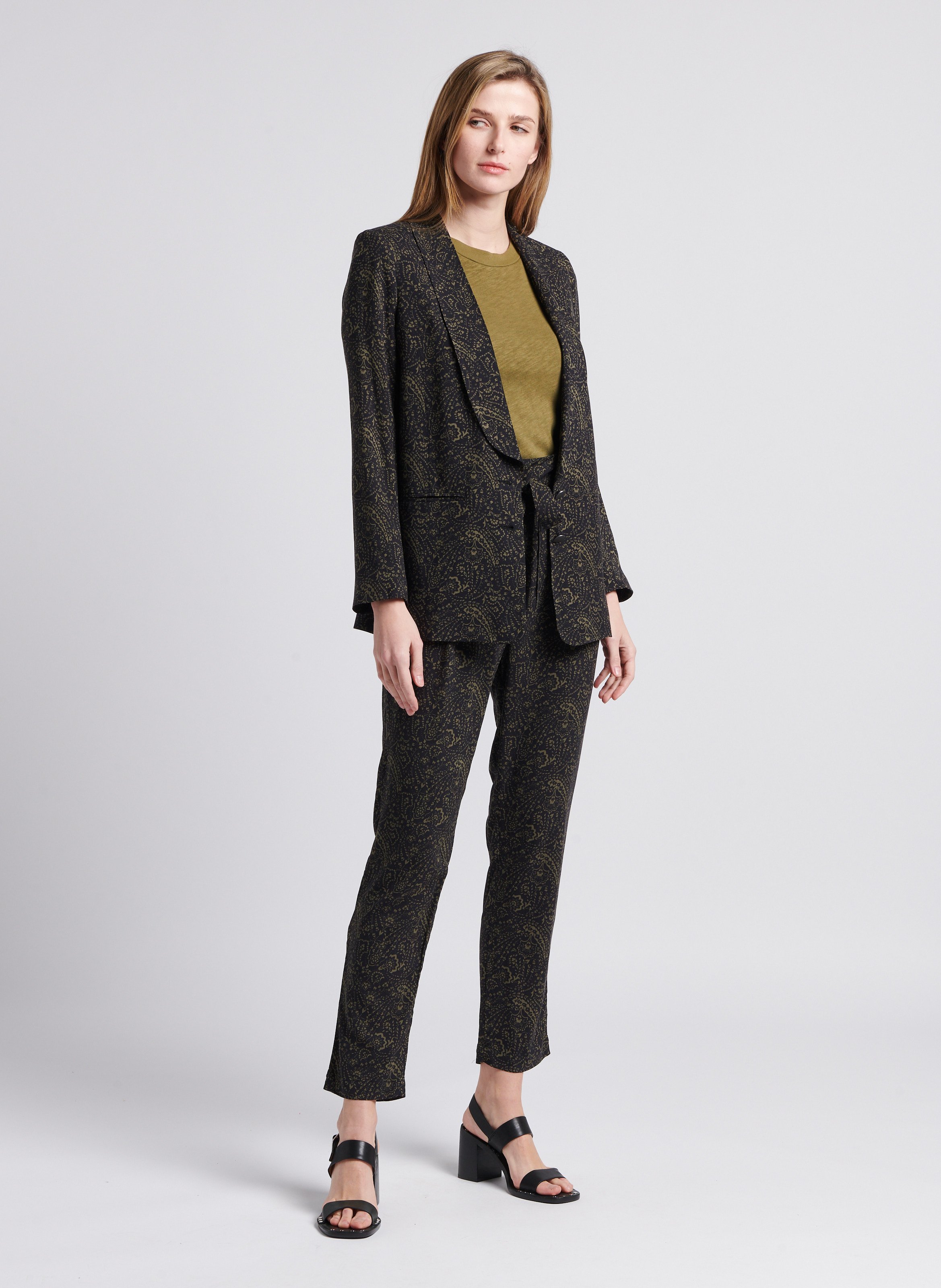 Tee-shirt col rond droit en coton sonoma AMERICAN VINTAGE Kaki