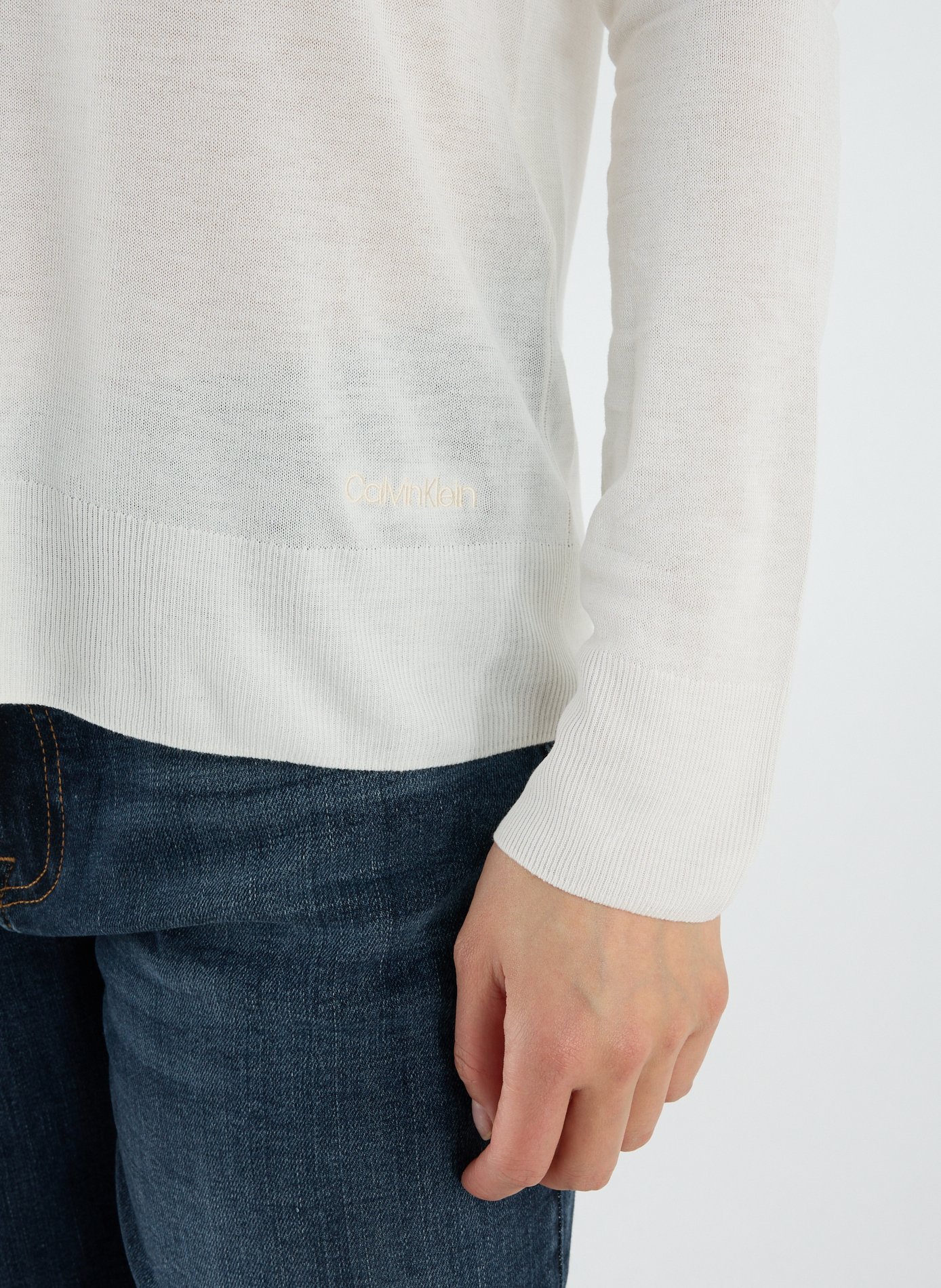 Pull à col rond CALVIN KLEIN Beige