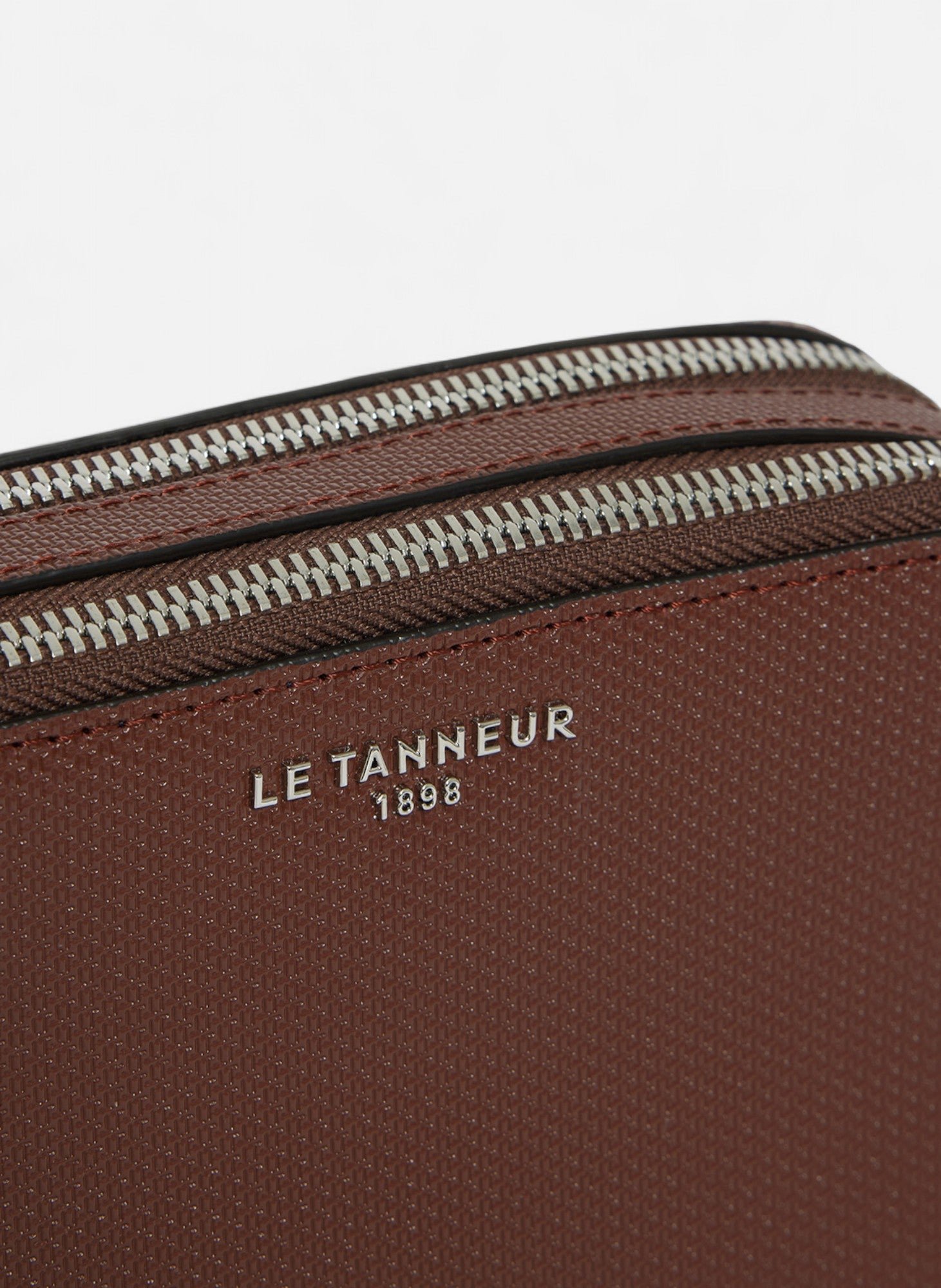 Petite sacoche 2 compartiments emile en cuir signature t LE TANNEUR Marron