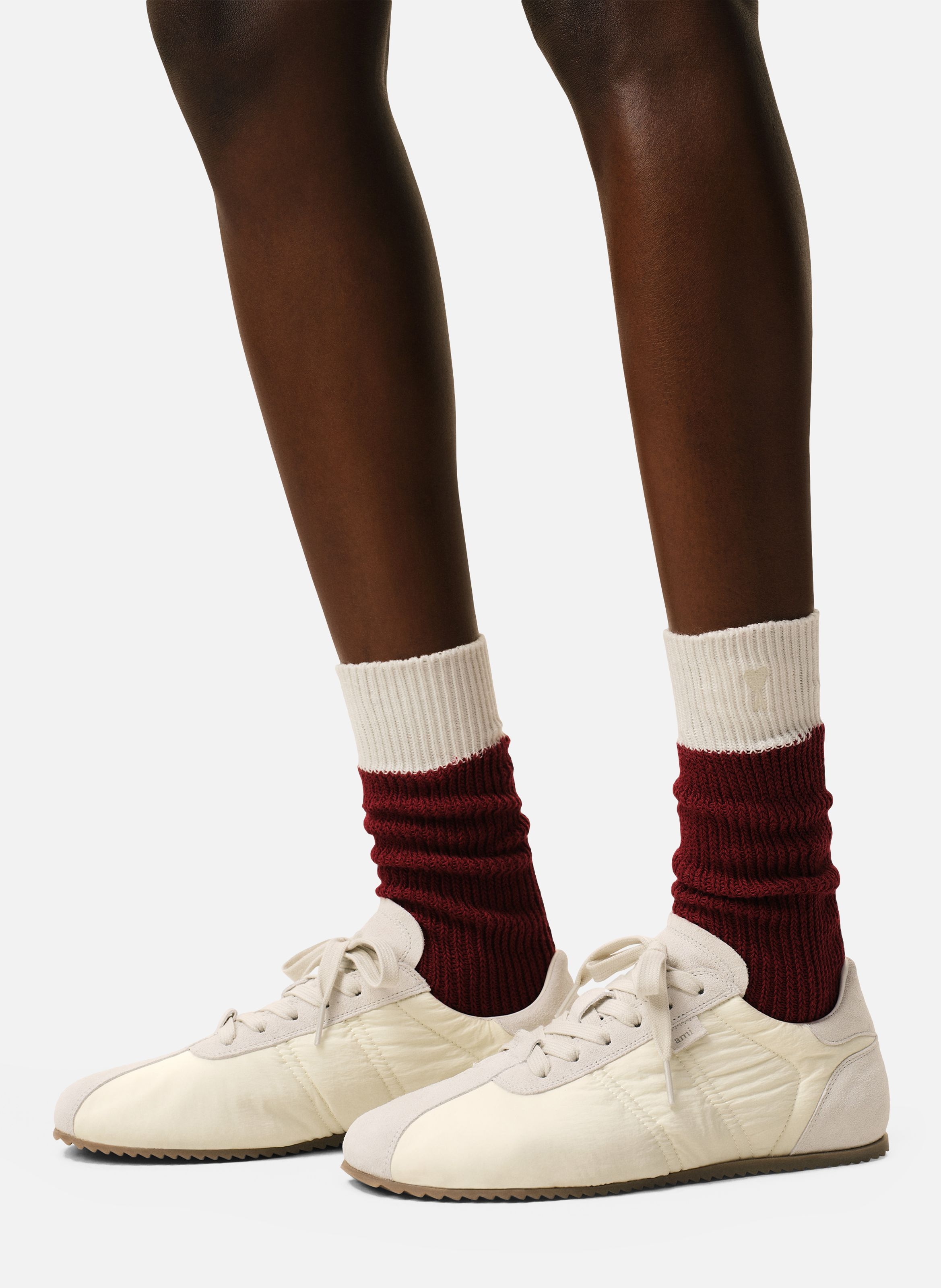 Sneakers soft unisexes en nylon AMI PARIS Blanc