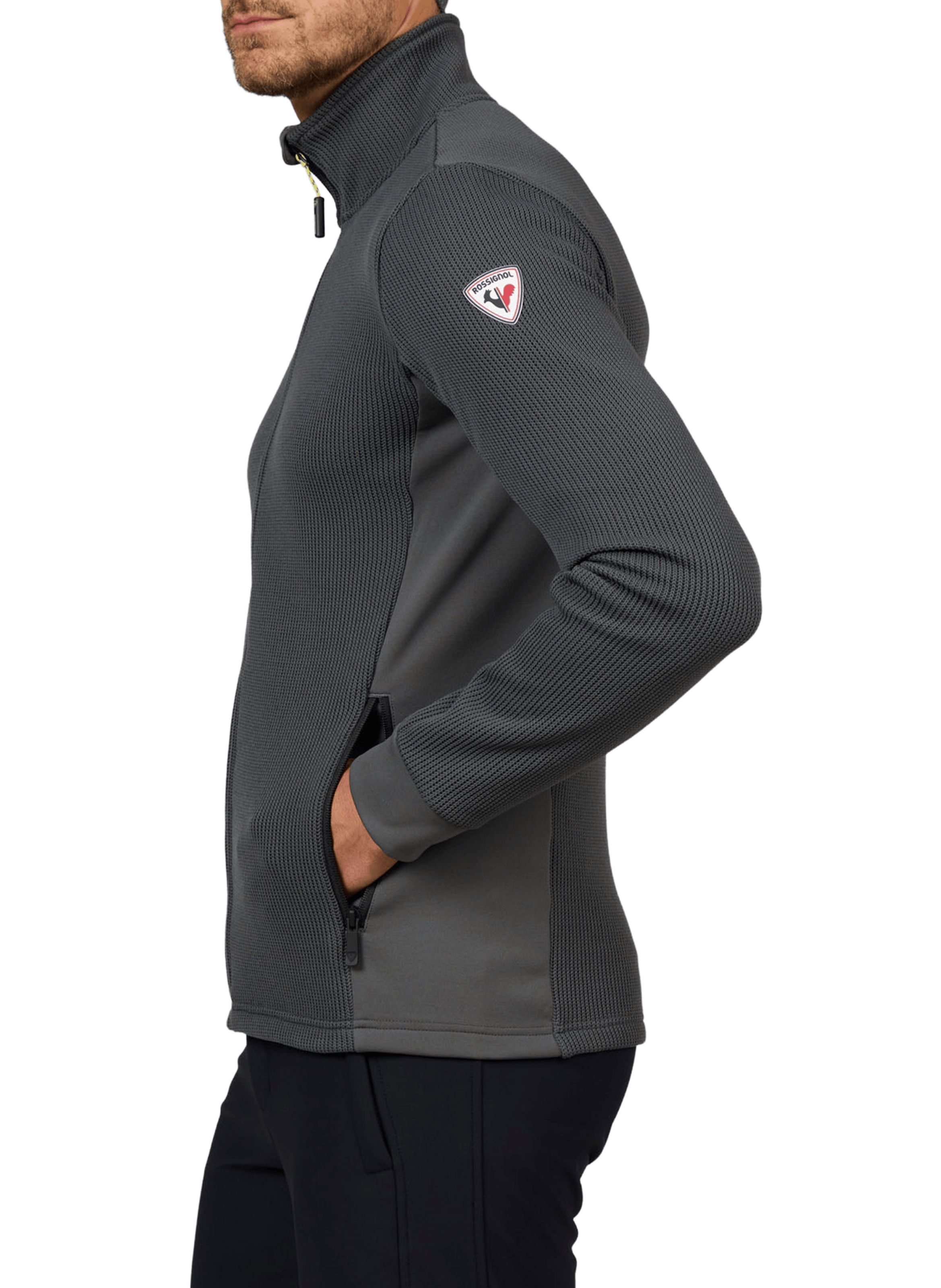 Zip-up sweater with high collar ROSSIGNOL Grey