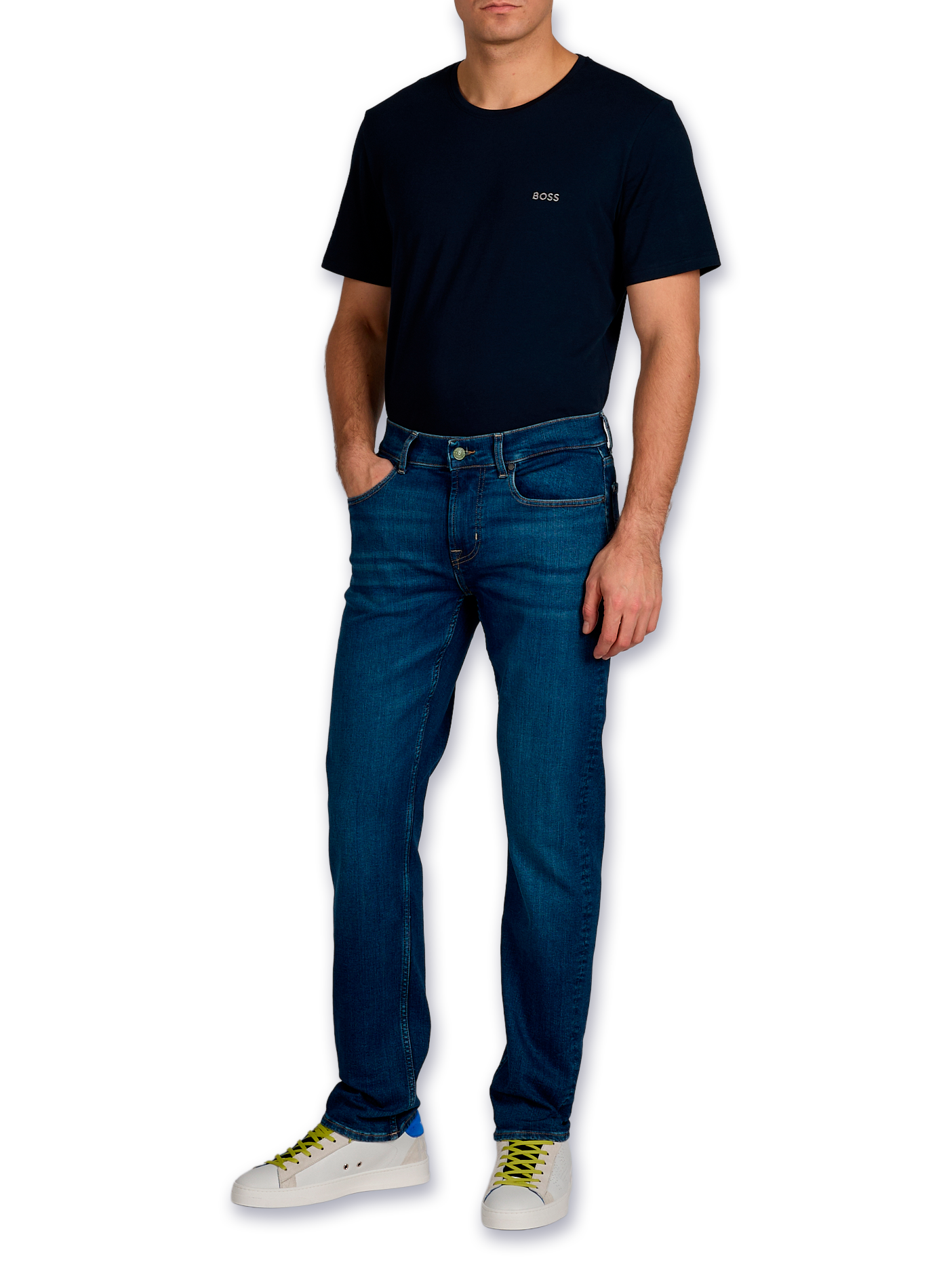 Cotton-blend slim-fit jeans 7 FOR ALL MANKIND Blue