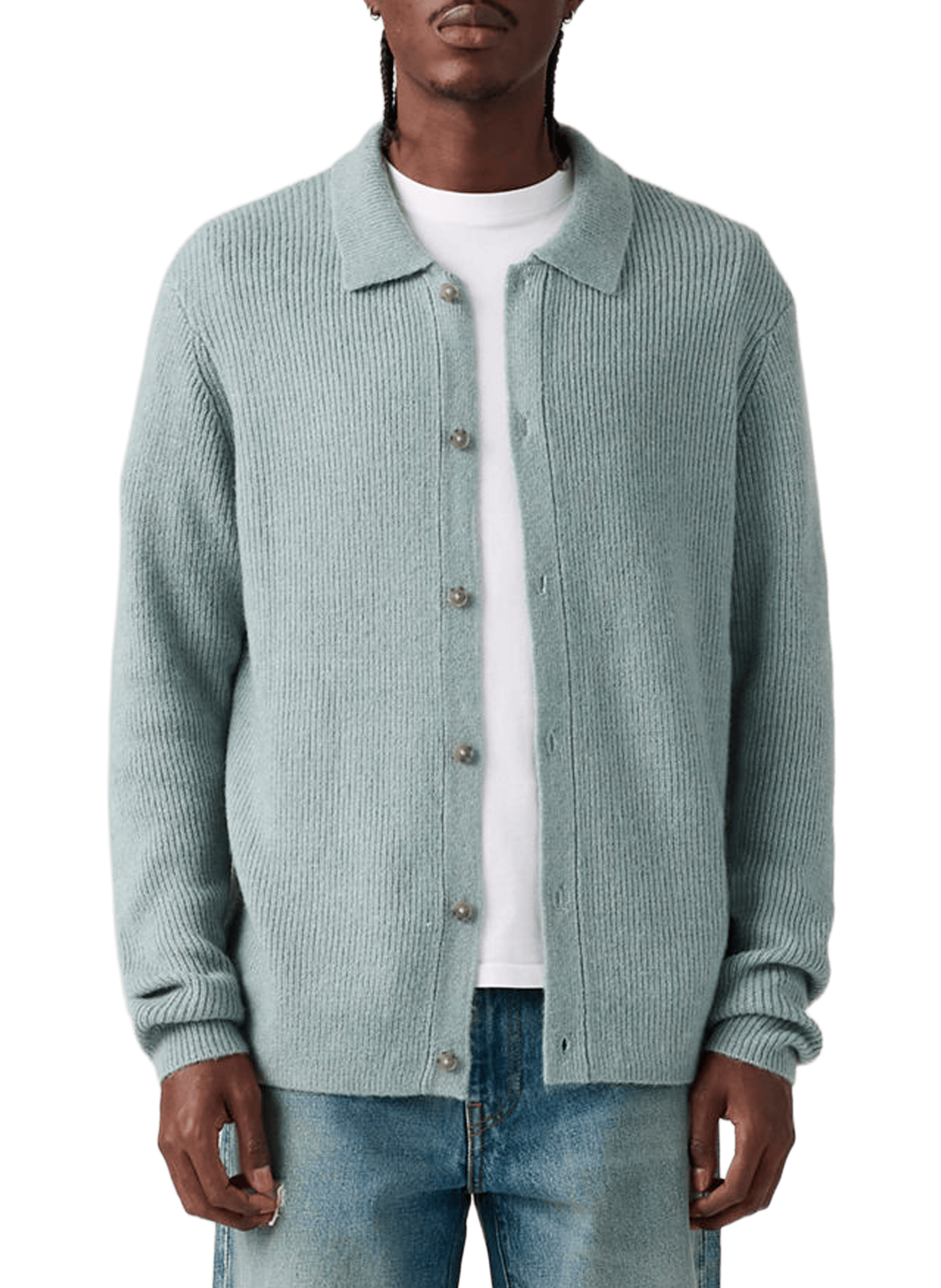 Cardigan droit côtelé à col classique LEVI'S Bleu