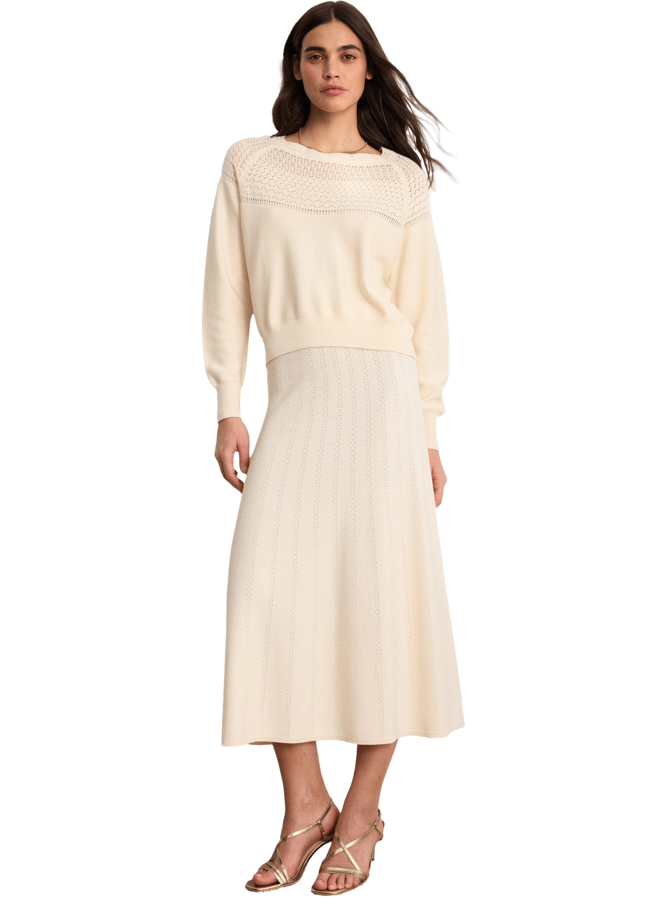 Pull ajouré en maille fine - liane PABLO Beige