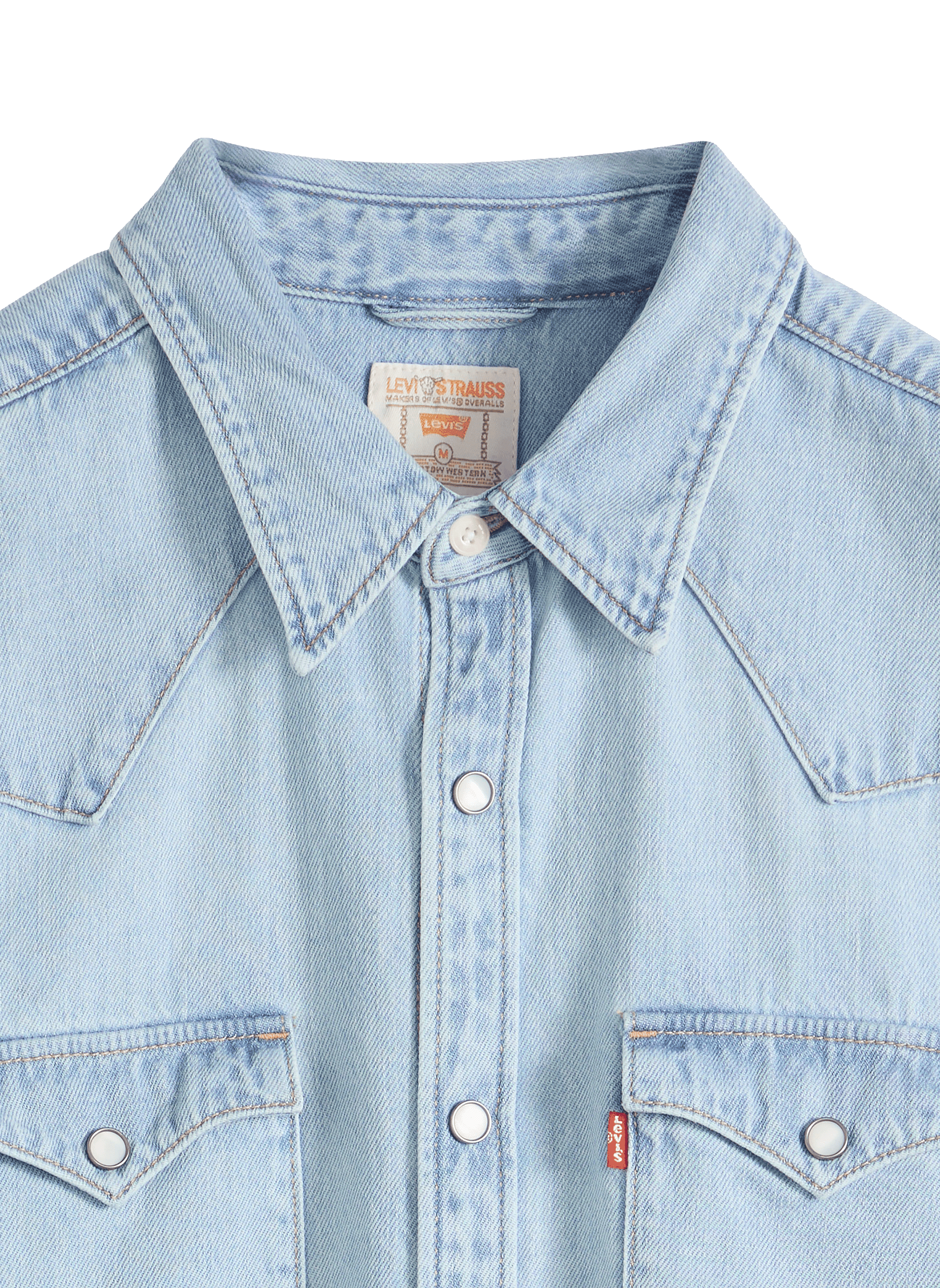 Chemise droite col classique en denim de coton LEVI'S Blue