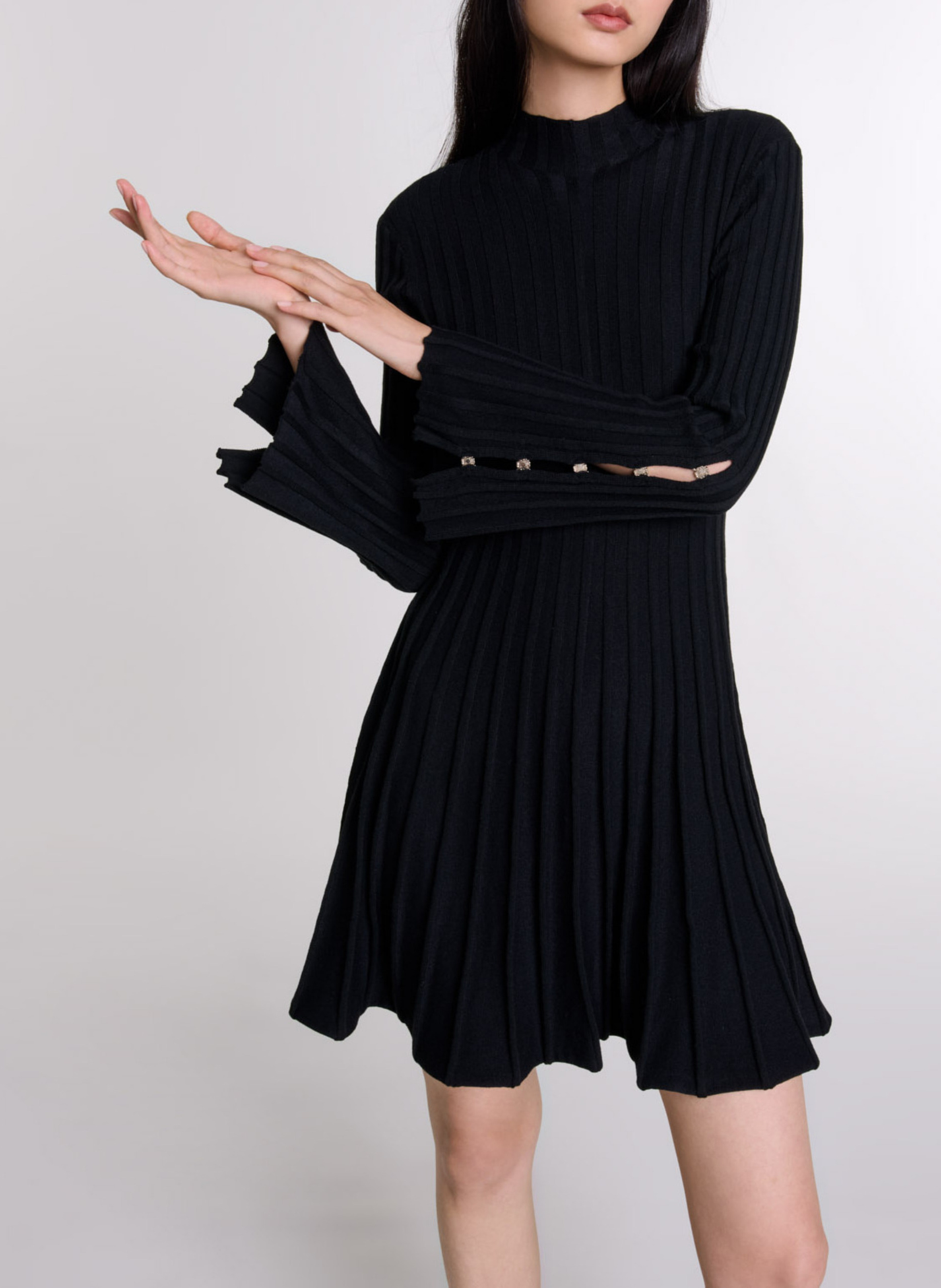 Robe courte col rond MAJE Noir