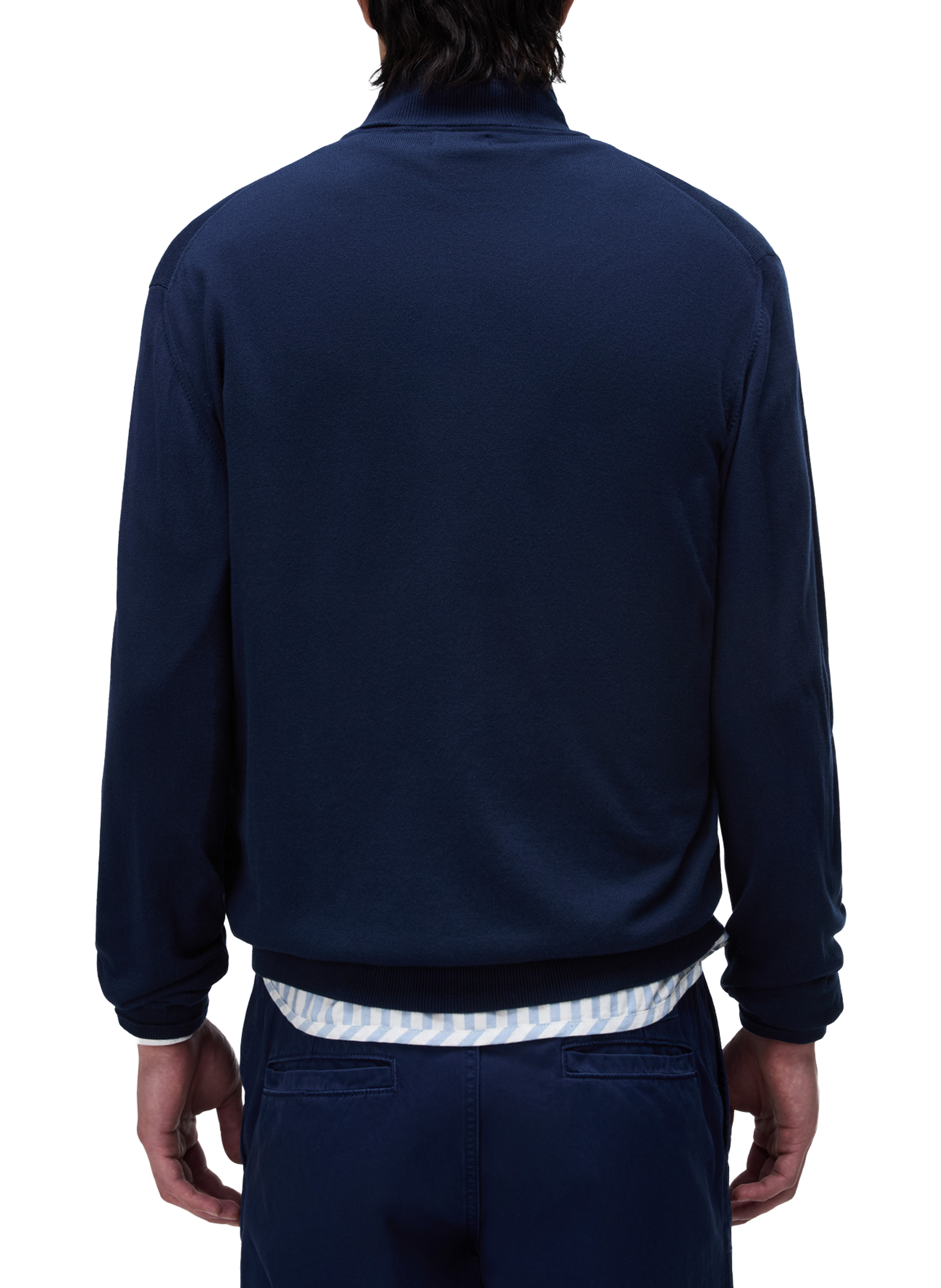 Gilet droit à col montant en coton NAPAPIJRI Bleu