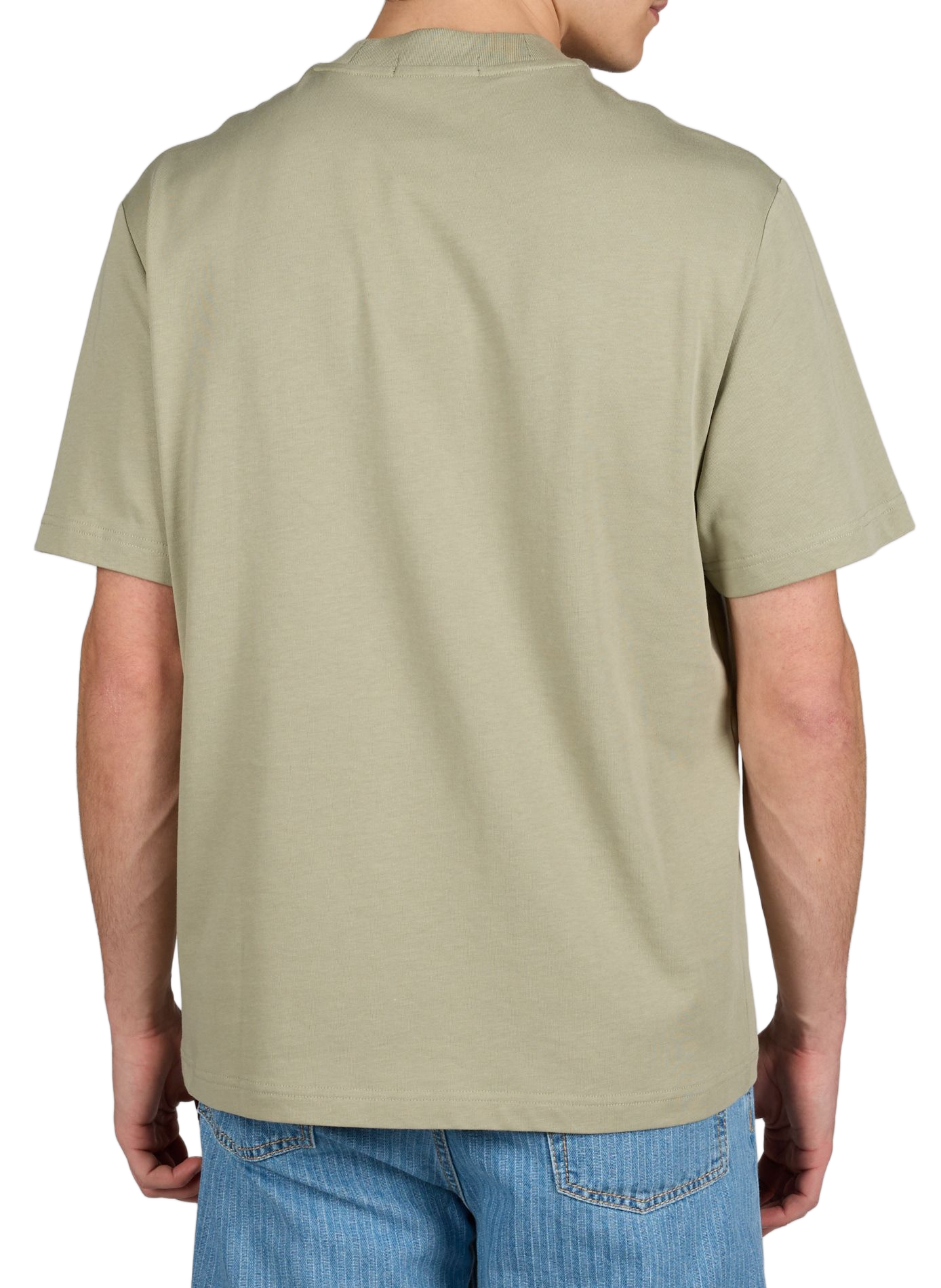 T-shirt uni à col rond en coton FRED PERRY Vert