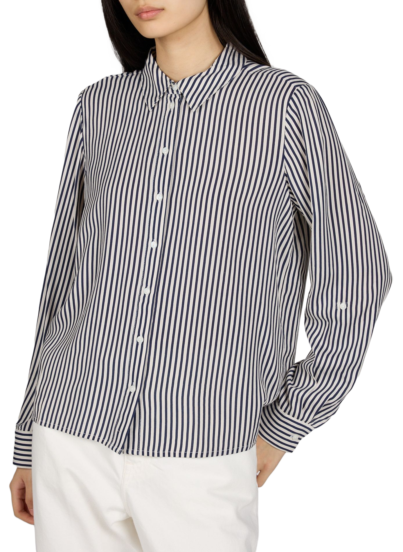 Chemise col classique à rayures VILA Beige