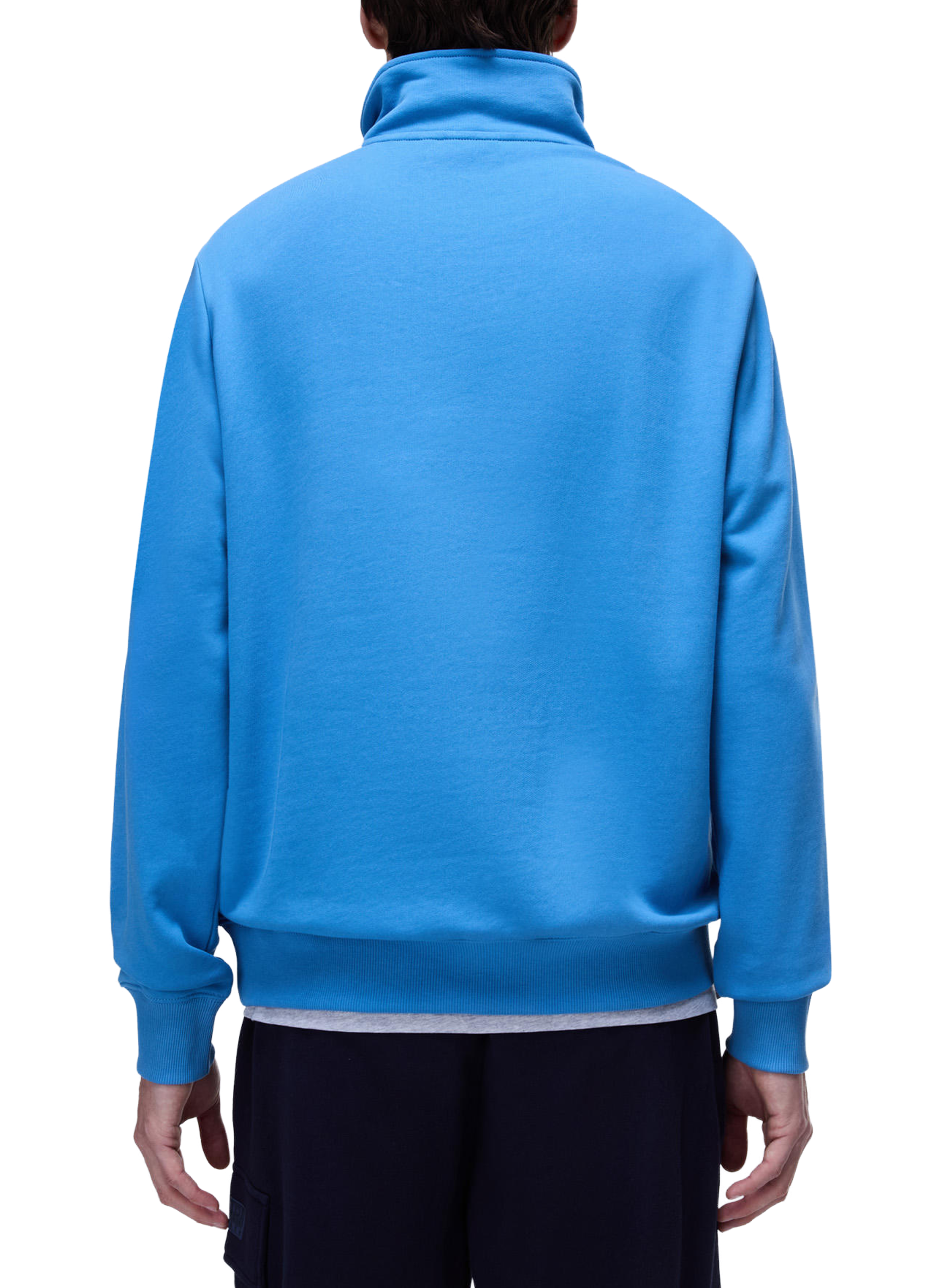 Sweatshirt French Terry zippé à logo en coton NAPAPIJRI Bleu