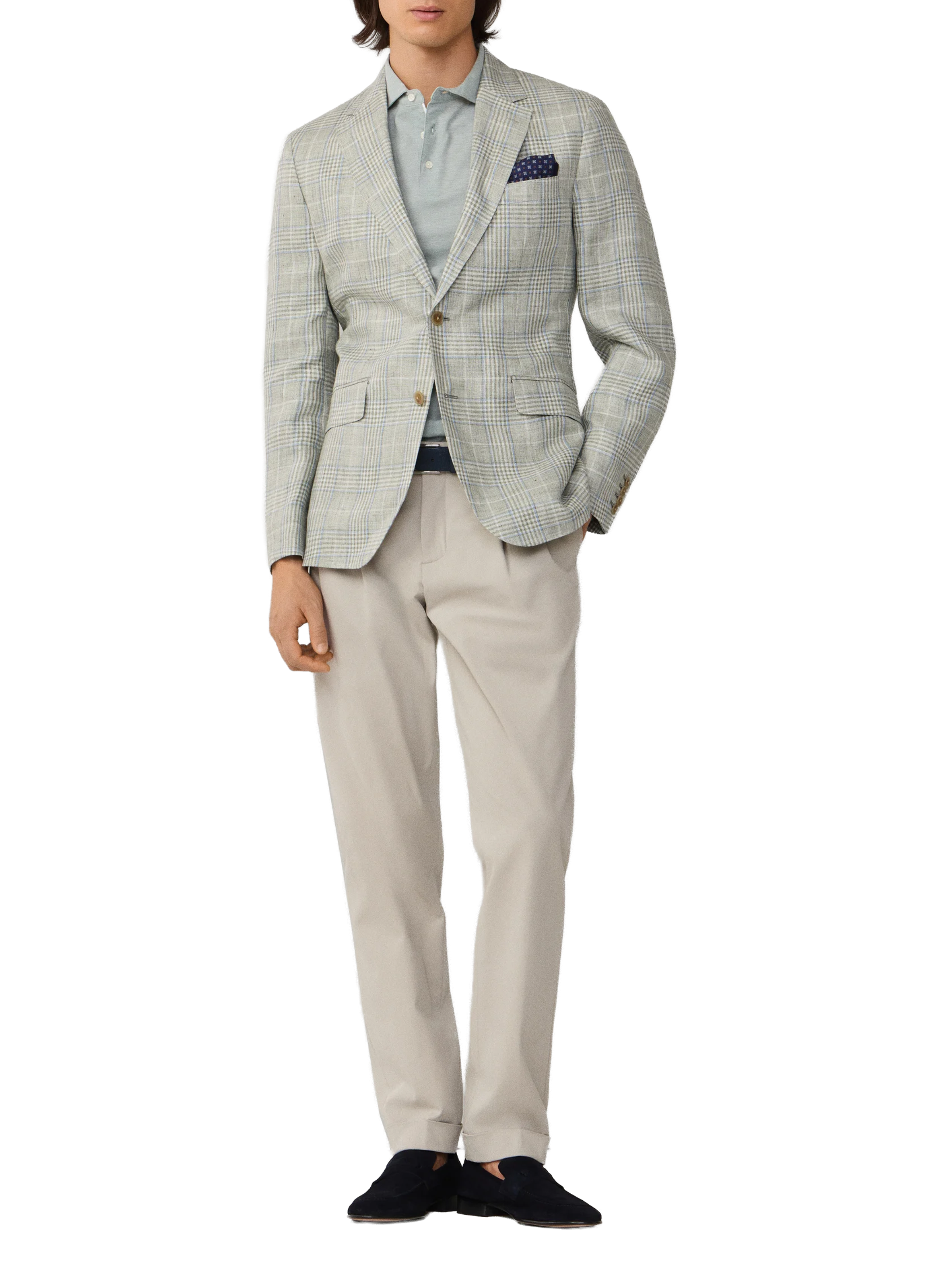 Classic double pleat chino pants HACKETT Brown