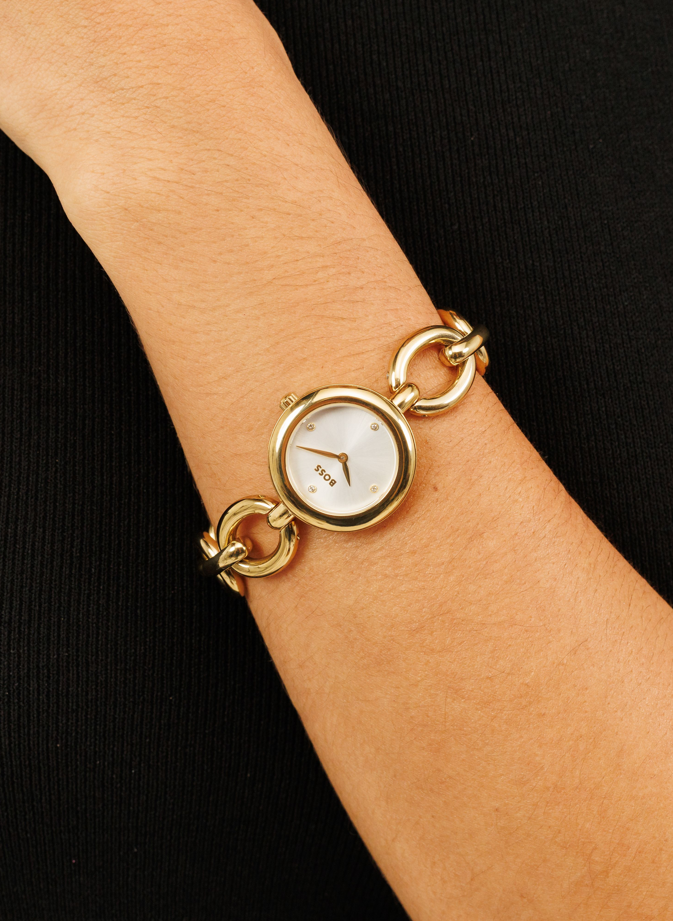 Montre quartz Live en acier inoxydable BOSS MONTRES Blanc