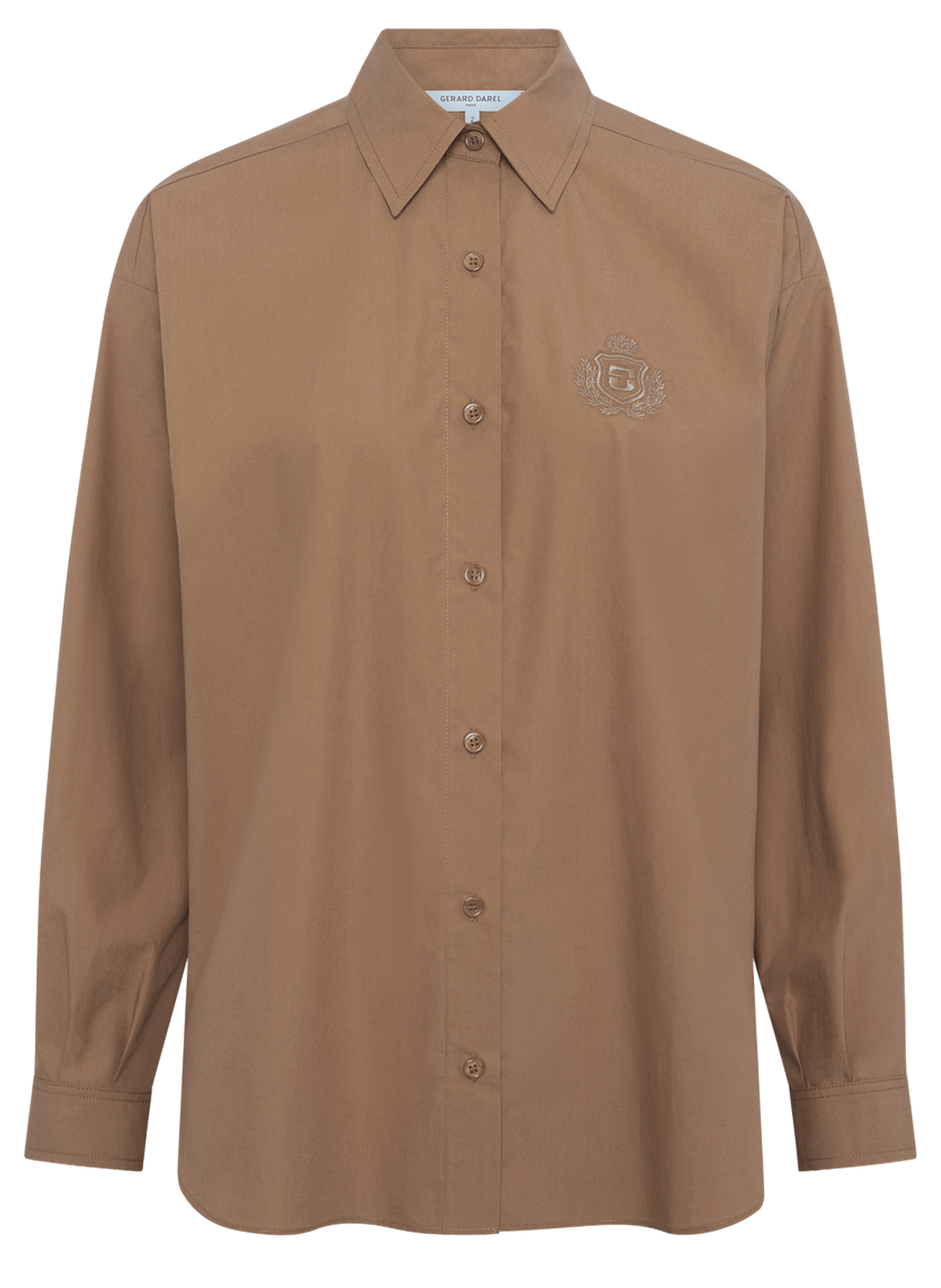 Chemise en popeline à blason - chrina GERARD DAREL Marron