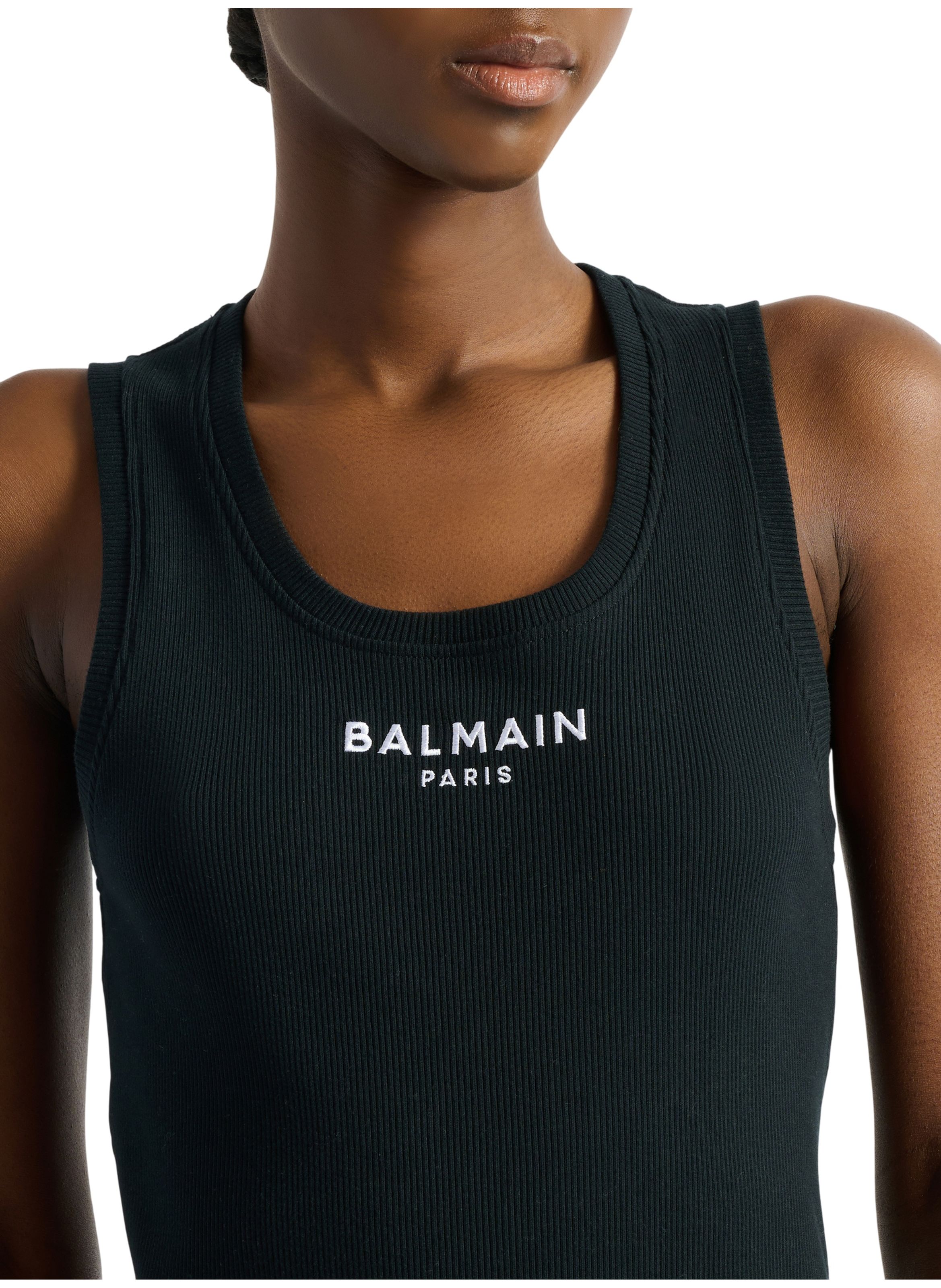 Débardeur brodé balmain paris BALMAIN Noir