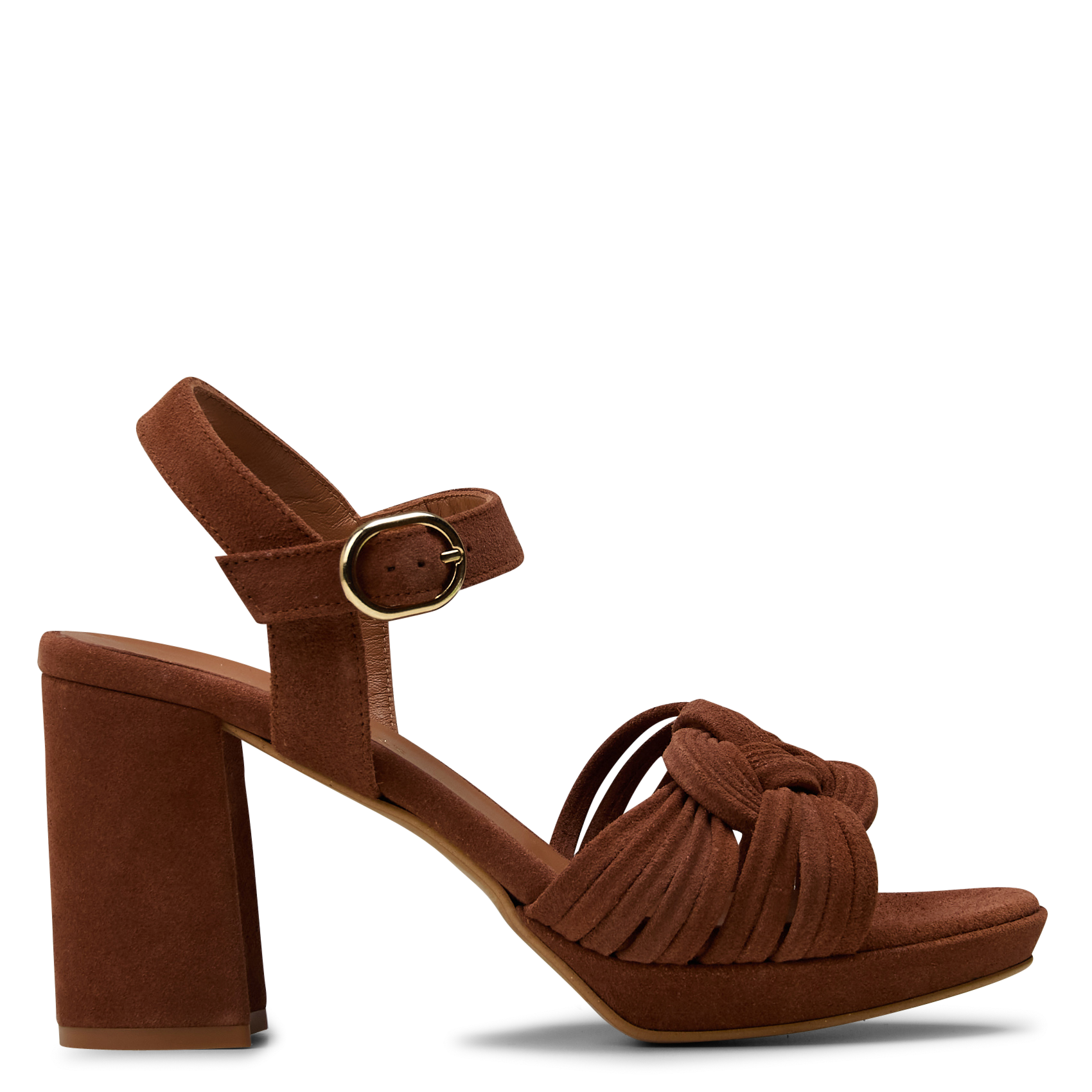 Sandales à talons en cuir velours sirius MAISON 123 Rouge