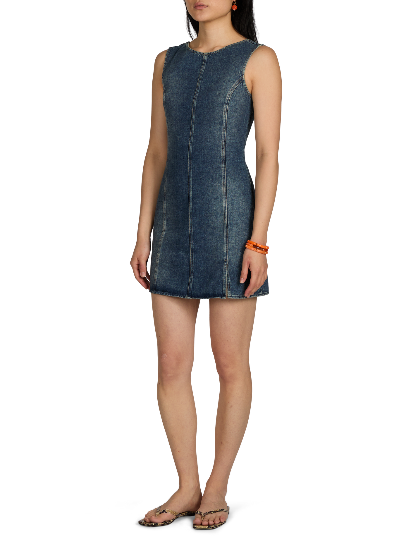 Short dress with a back neckline in cotton OUR LEGACY Blue
