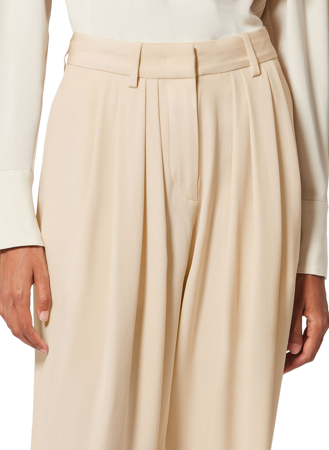 Karottenhose mit Falten Janice aus fließendem Crepe ISABEL MARANT Weiss