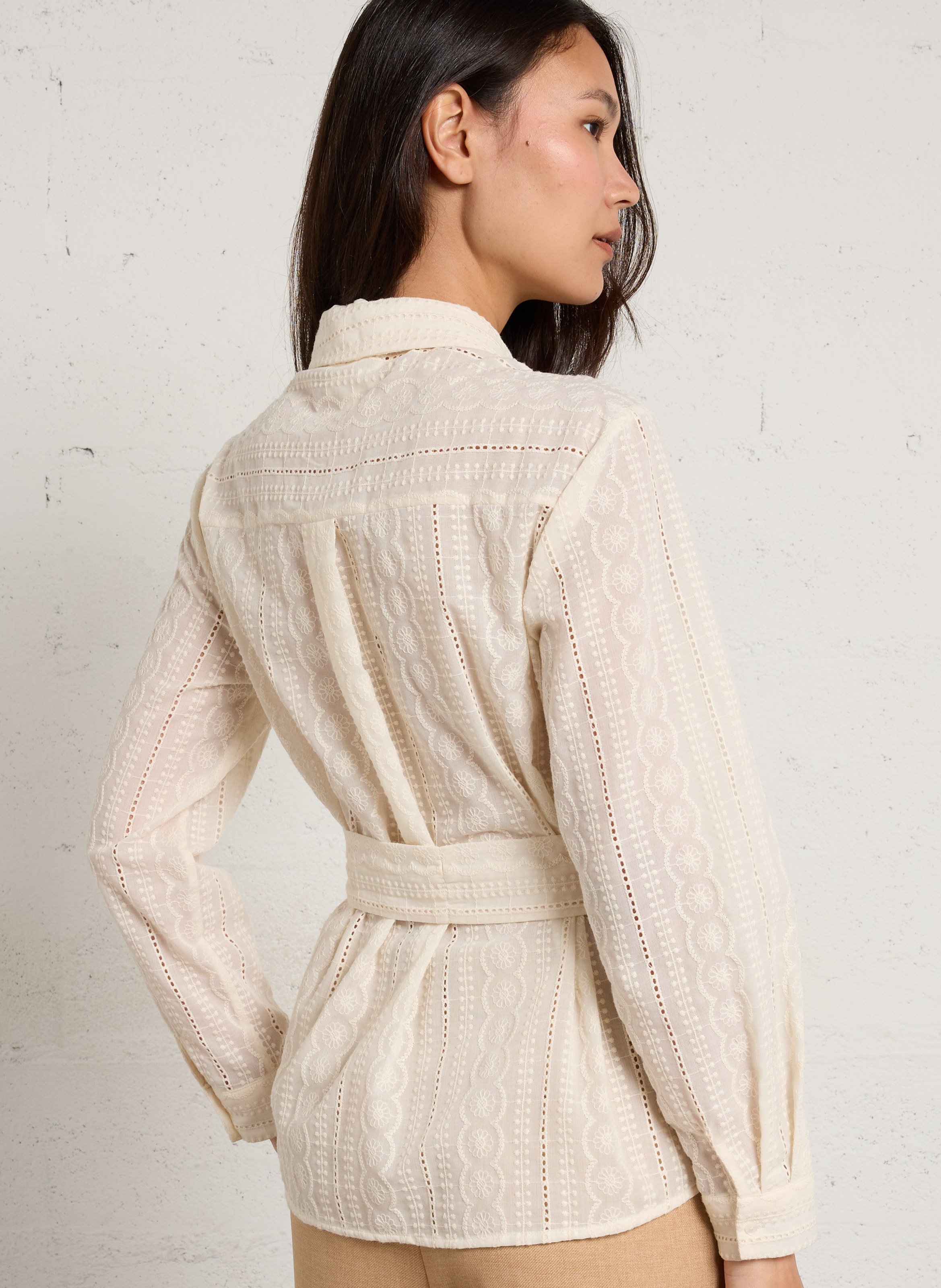 Chemise oversize brodée colette MAISON 123 Beige