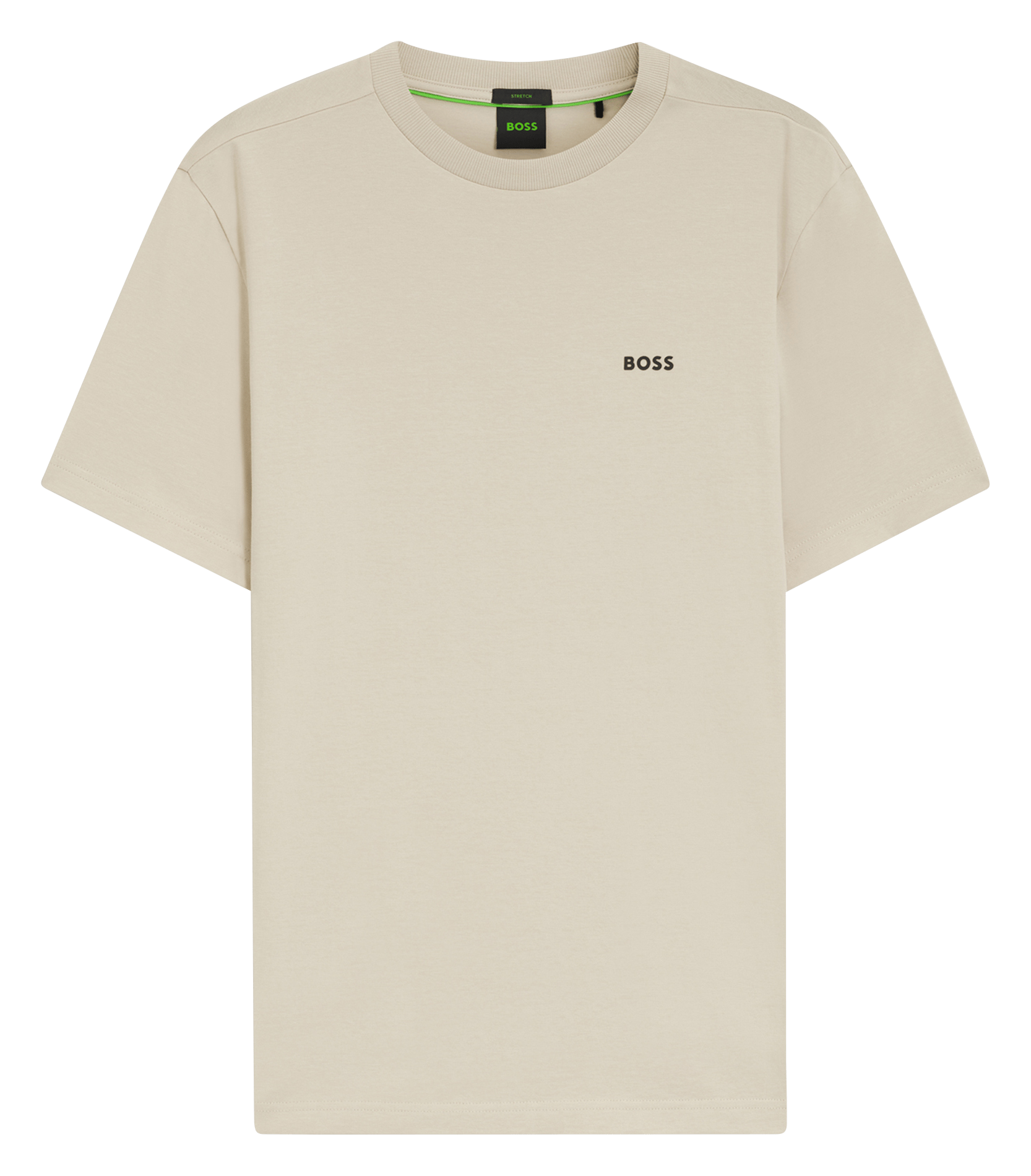 Tee-shirt col rond en coton mélangé BOSS Beige