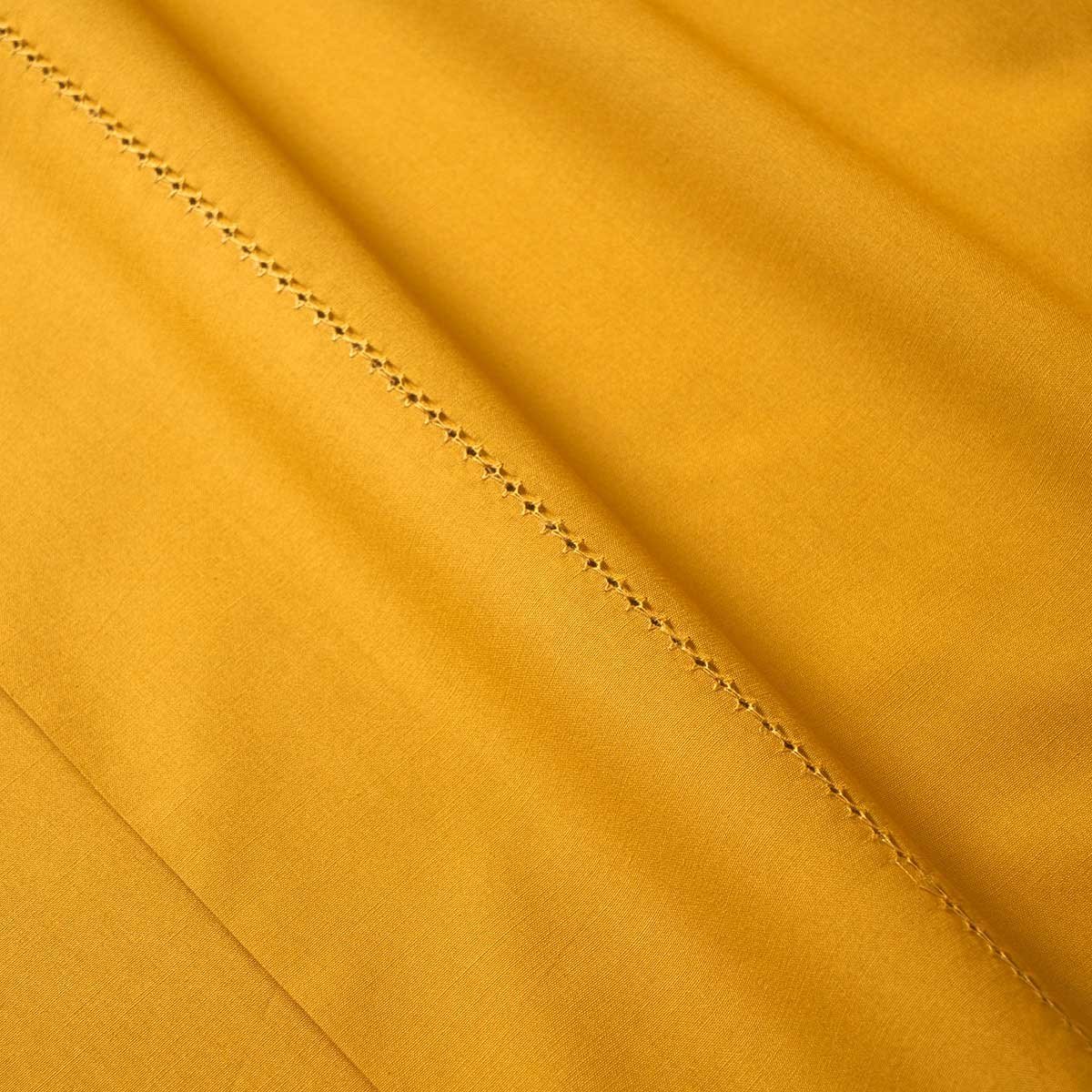 Drap plat en percale de coton, alcove | Orange DESFORGES Maison
