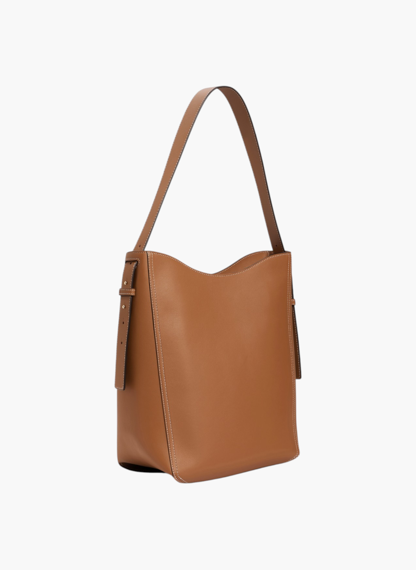 Sac hobo moyen modèle céleste en cuir lisse LE TANNEUR Marron