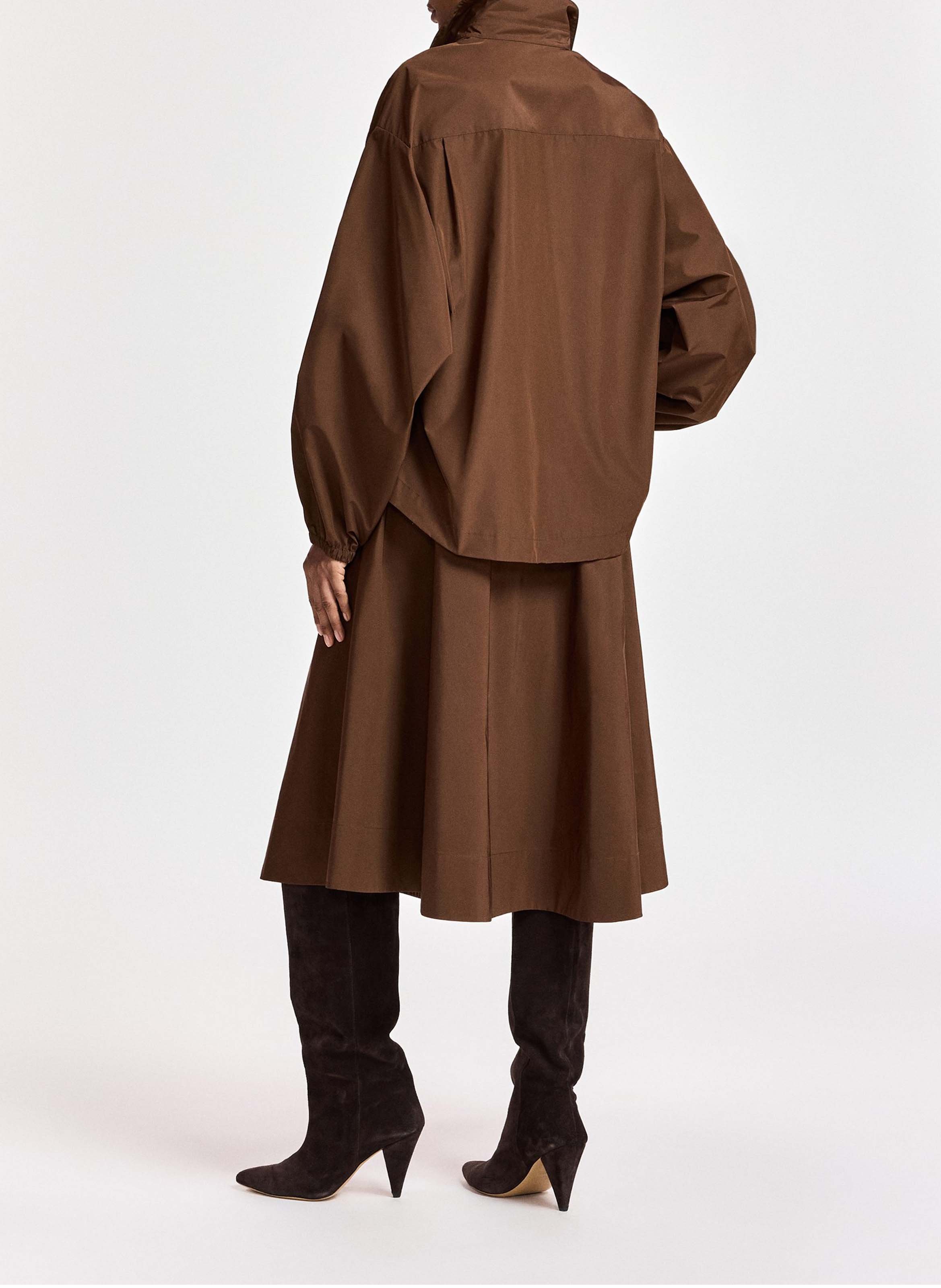 Jupe midi évasée à taille élastique keely2 ESSENTIEL ANTWERP Marron
