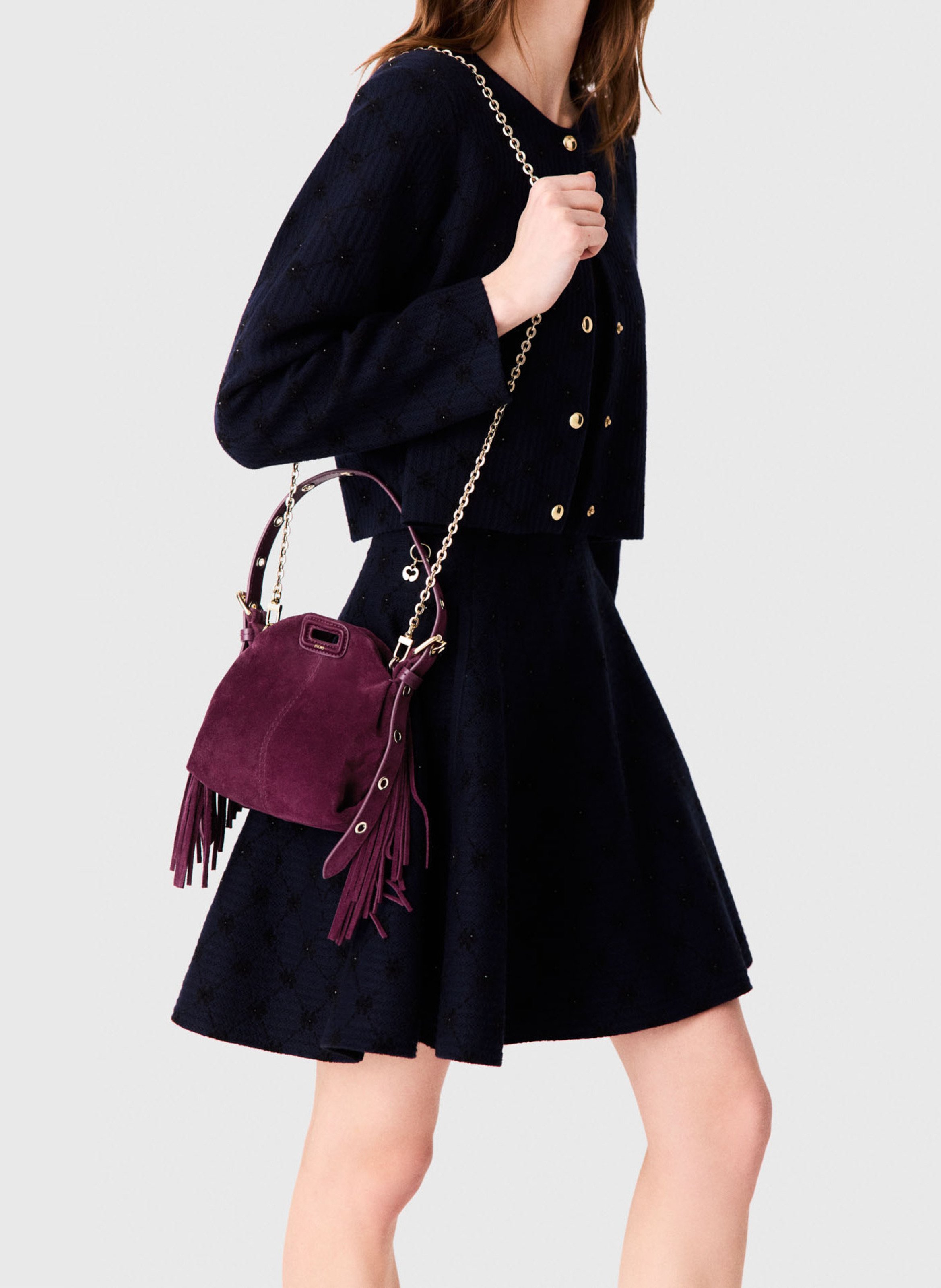 Sac bandoulière en cuir MAJE Violet