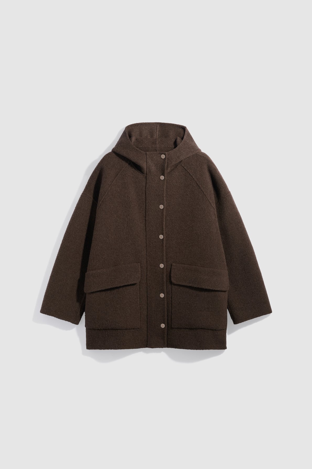 Manteau droit à capuche en laine - alsa GERARD DAREL Marron