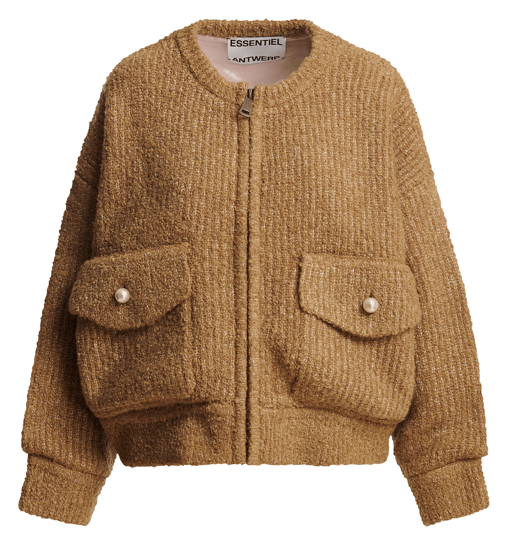 Blouson aviateur ample col amovible kanada ESSENTIEL ANTWERP Marron
