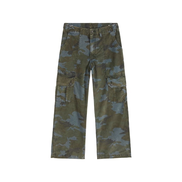 Pantalon large imprimé en coton mélangé Pantalon large imprimé en coton mélangé